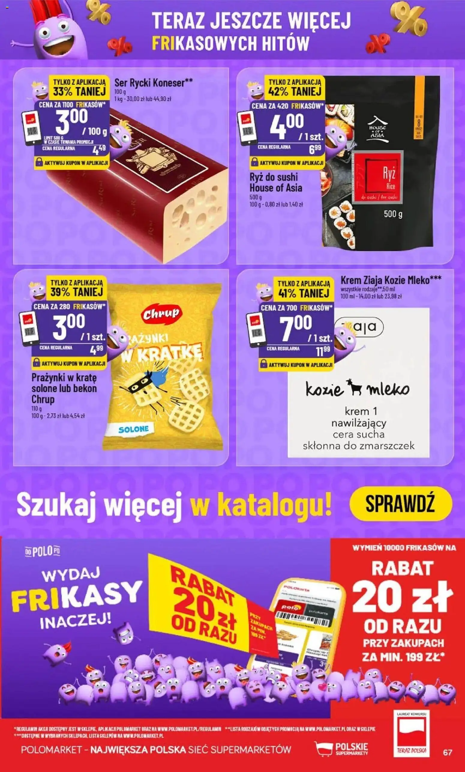 Nowa POLOmarket gazetka od jutra 14.10.2026 | Strona: 67 | Produkty: Bekon, Sushi, Mleko, Ser