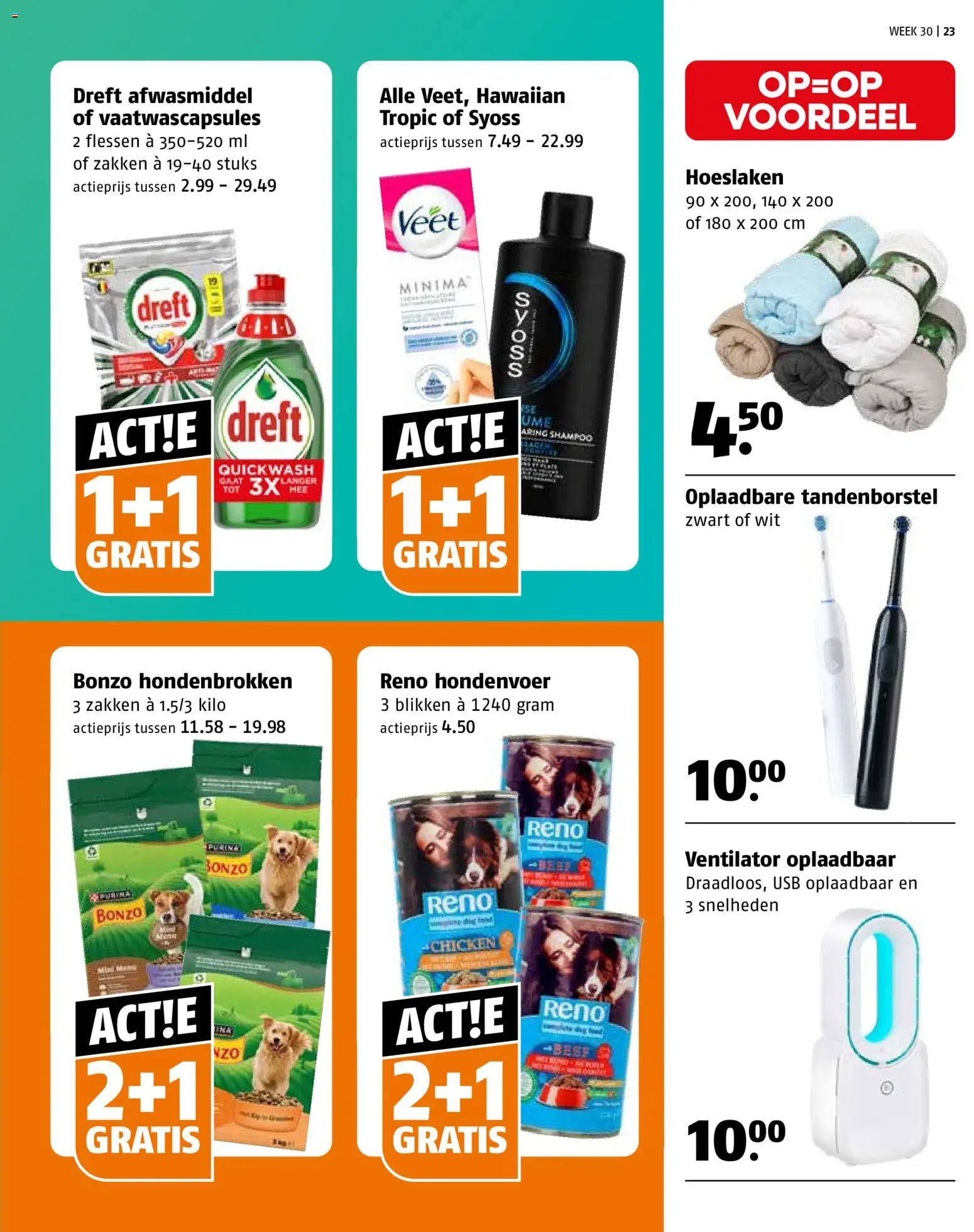 {H1} | Pagina: 23 | Producten: Tandenborstel, Afwasmiddel, Ventilator, Shampoo