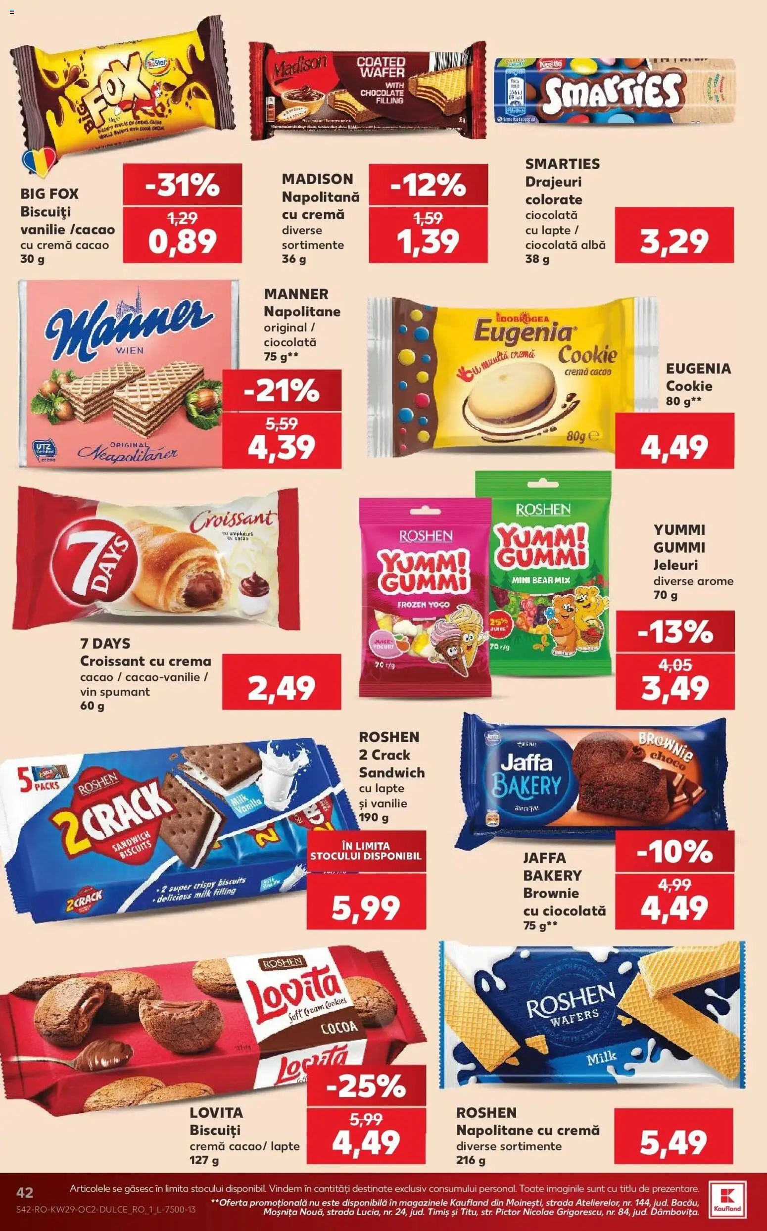 Noul catalog Kaufland – valabil de la 15.07.2026 | Pagină: 42 | Produse: Alba, Vin spumant, Napolitane, Ciocolată