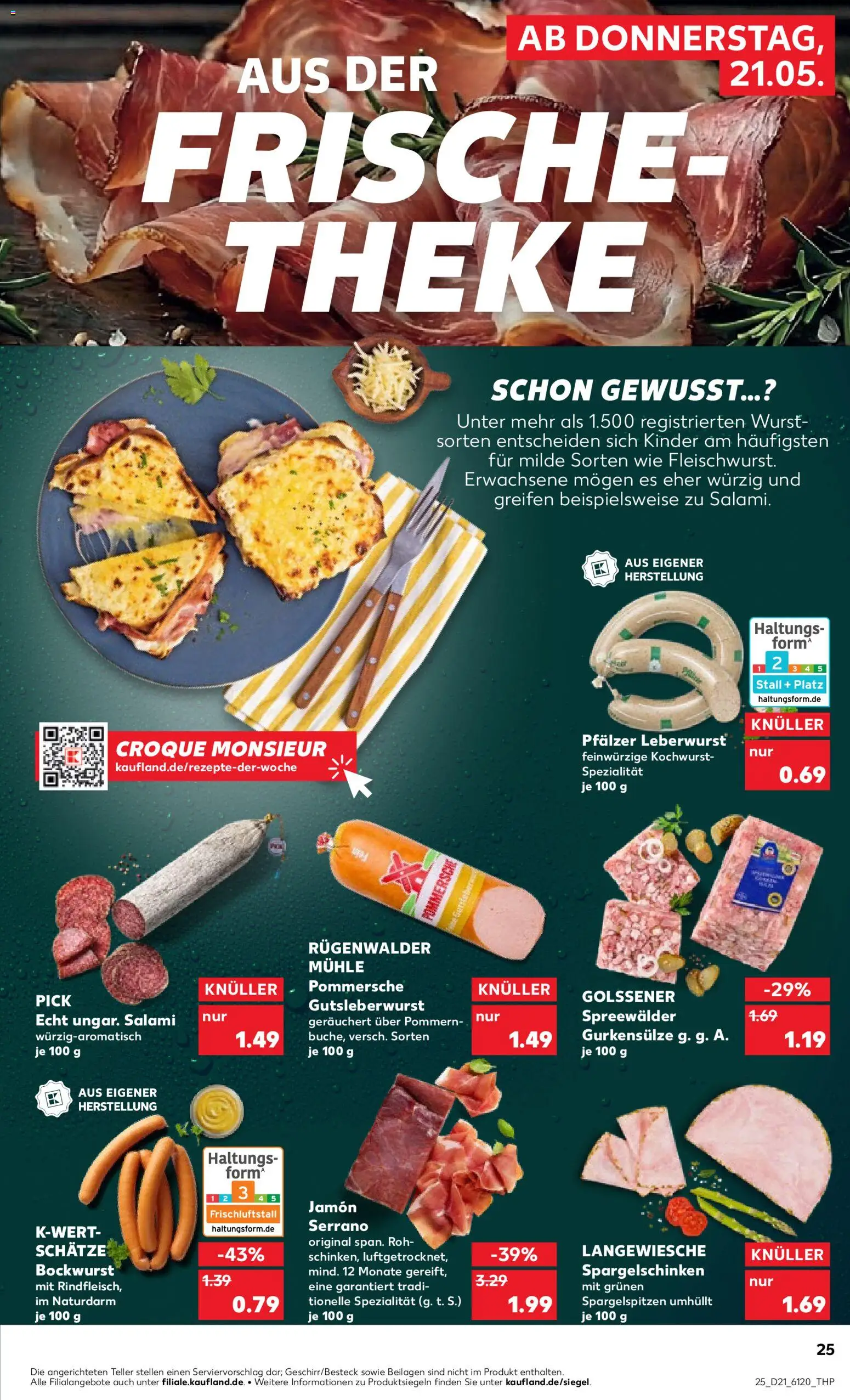 Kaufland Prospekt Bremen	 – gültig ab 21.05.2026 | Seite: 25 | Produkte: Bockwurst, Mühle, Theke, Wurst