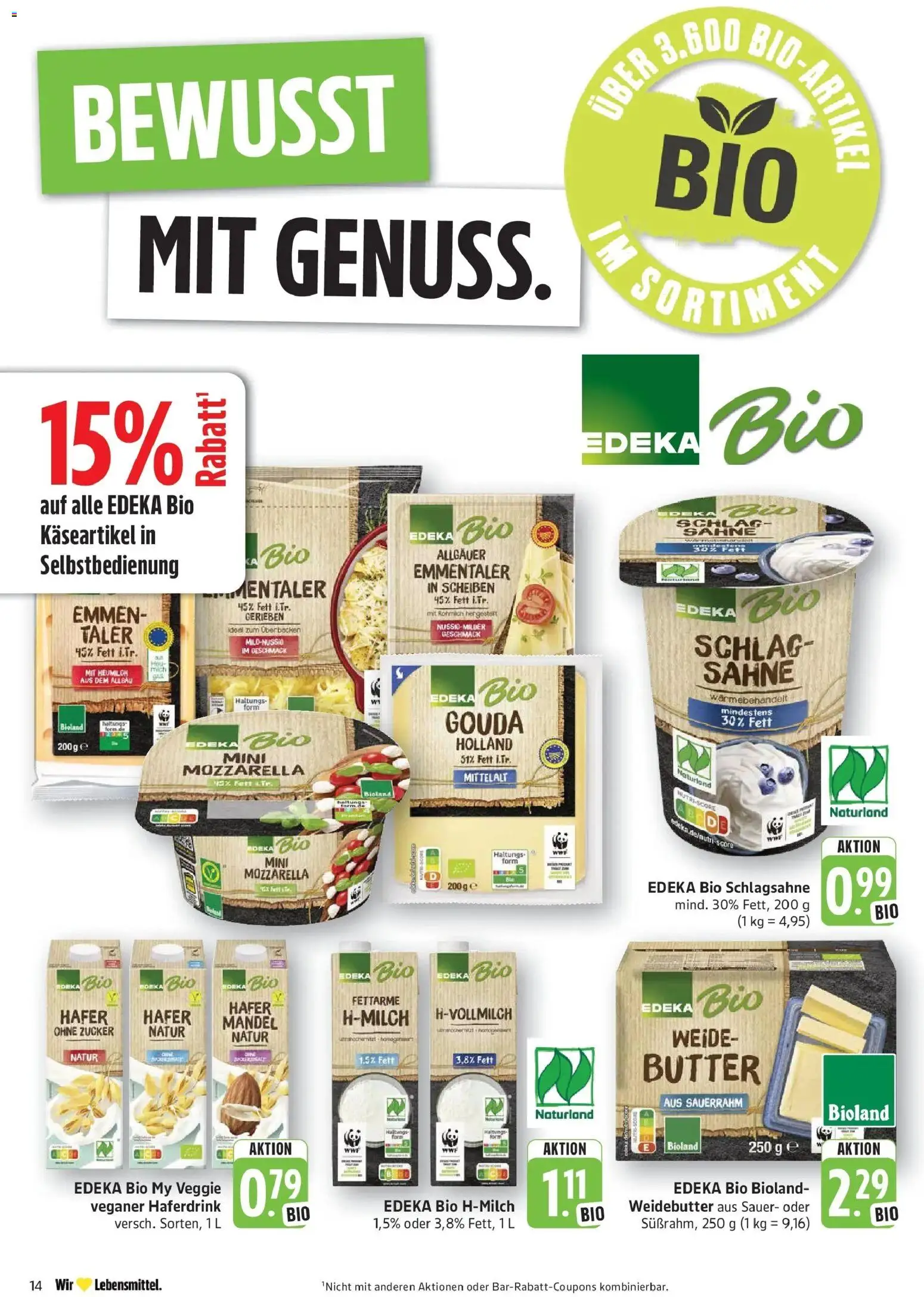 Edeka Prospekt Göppingen (ab 12.10.2026) » Angebote Online | Seite: 14 | Produkte: Butter, Mozzarella, Zucker, Sahne