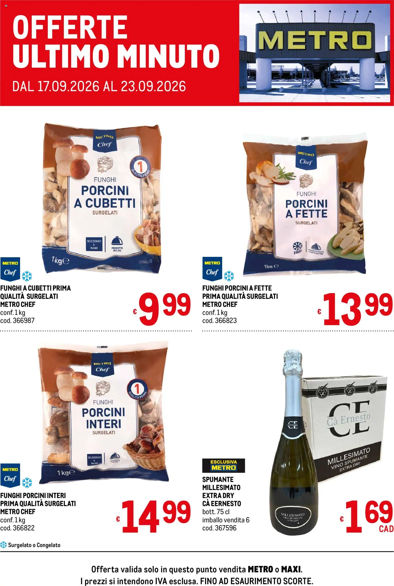 Volantino Metro del 17/09/2026 | Pagina: 1 | Prodotti: Vino, Funghi, Spumante