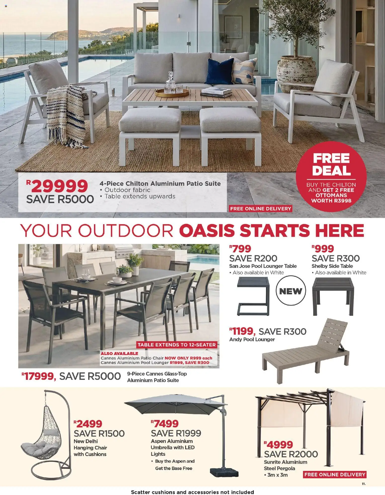 New House and Home catalogue – valid from 12/10/2026 | Page: 11 | Products: Umbrella, Side table, Table, Chair