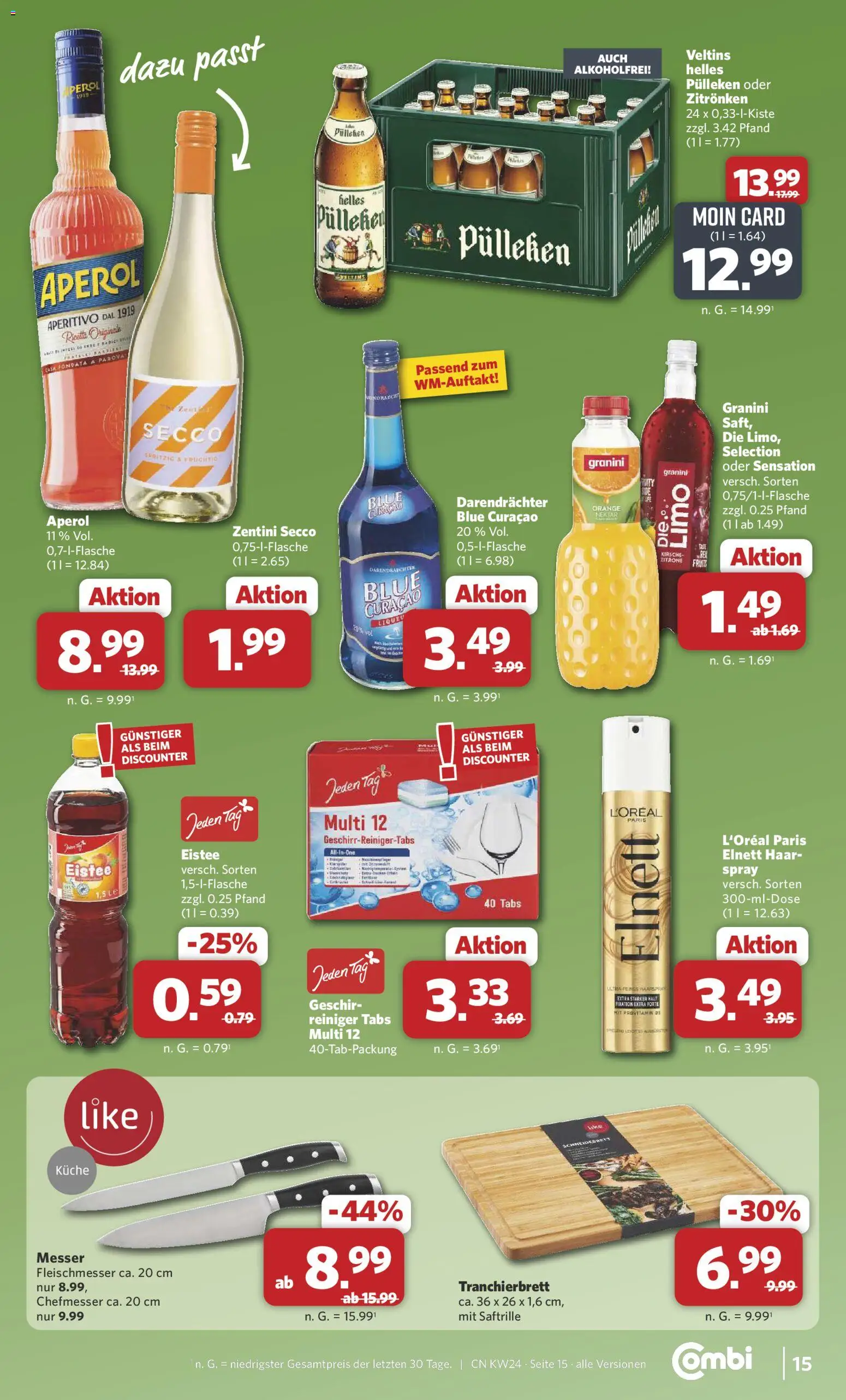 Combi Prospekt – gültig ab 08.06.2026 | Seite: 15 | Produkte: Küche, Haarspray, Aperol, Veltins