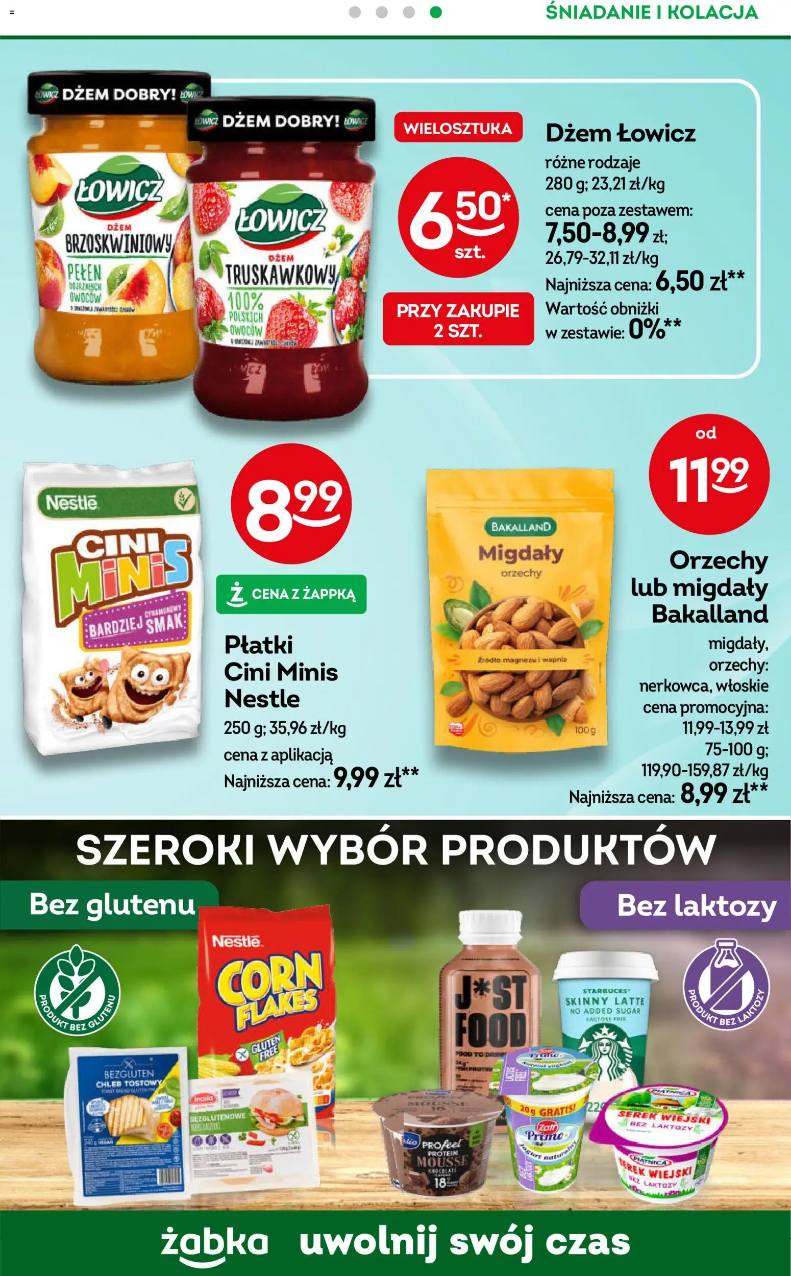 Żabka gazetka - Codzienne produkty od 08.04.2026 | Strona: 15 | Produkty: Serek, Chleb tostowy, Dżem, Orzechy