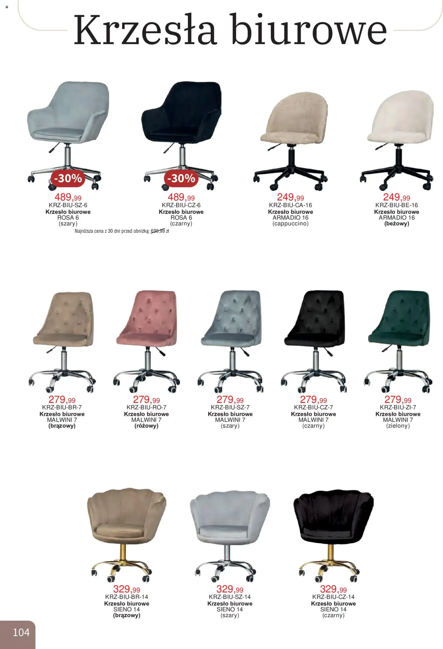 Bodzio Katalog od 01.10.2026 | Strona: 104 | Produkty: Cappuccino, Krzesło, Krzesła biurowe