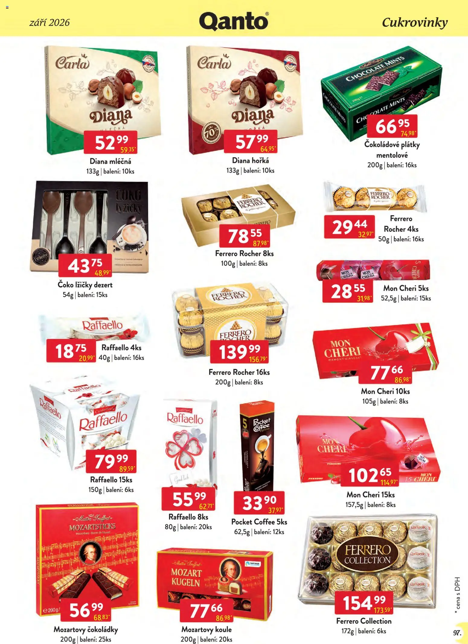Astur & Qanto leták - Velkoobchod 09/2026 od 01.09.2026 | Strana: 97 | Produkty: Ferrero Rocher, Raffaello, Mon Chéri, Cukrovinky
