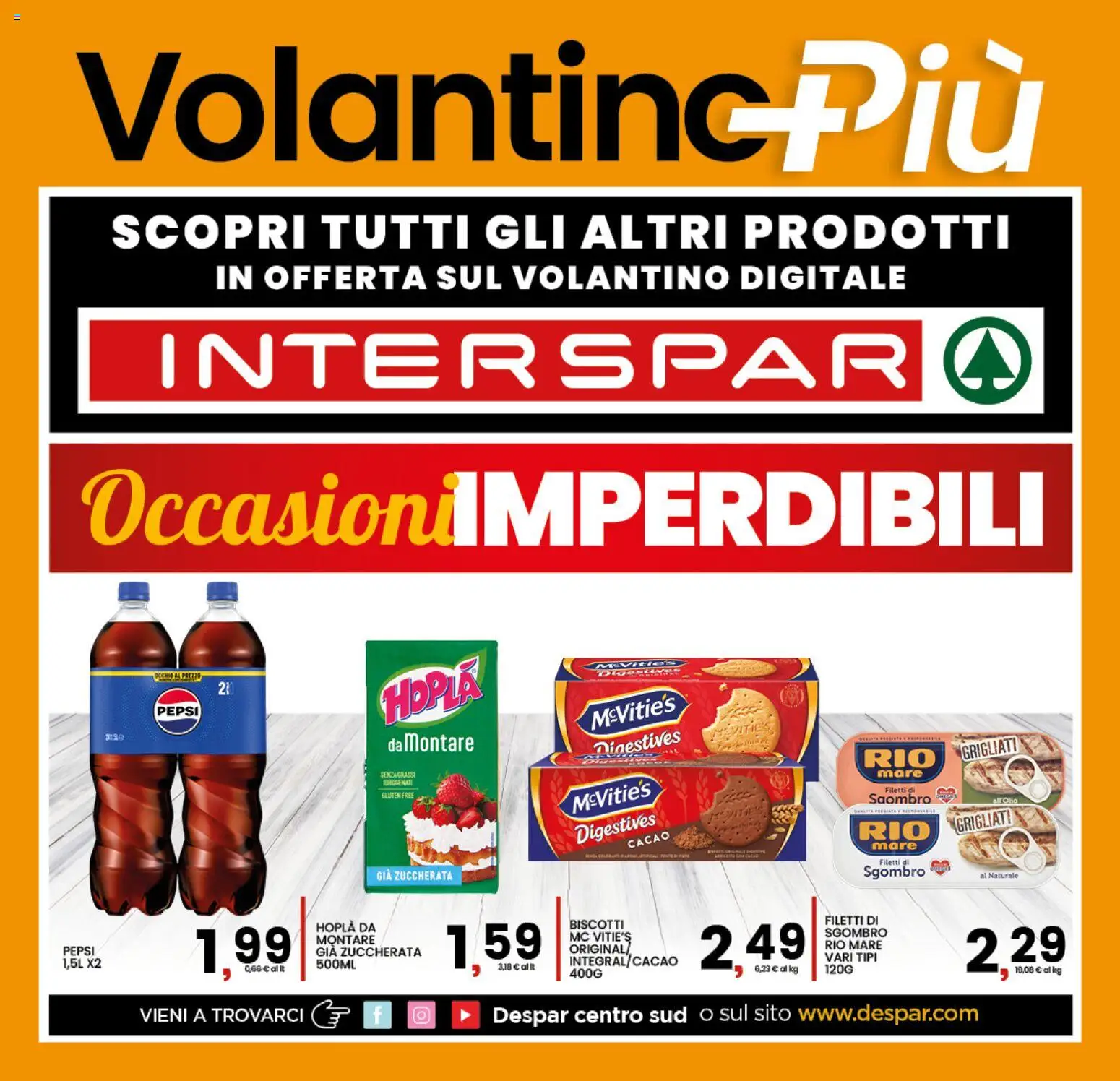 Volantino Interspar del 31/08/2026 | Pagina: 17 | Prodotti: Biscotti, Cacao, Sgombro, Pepsi