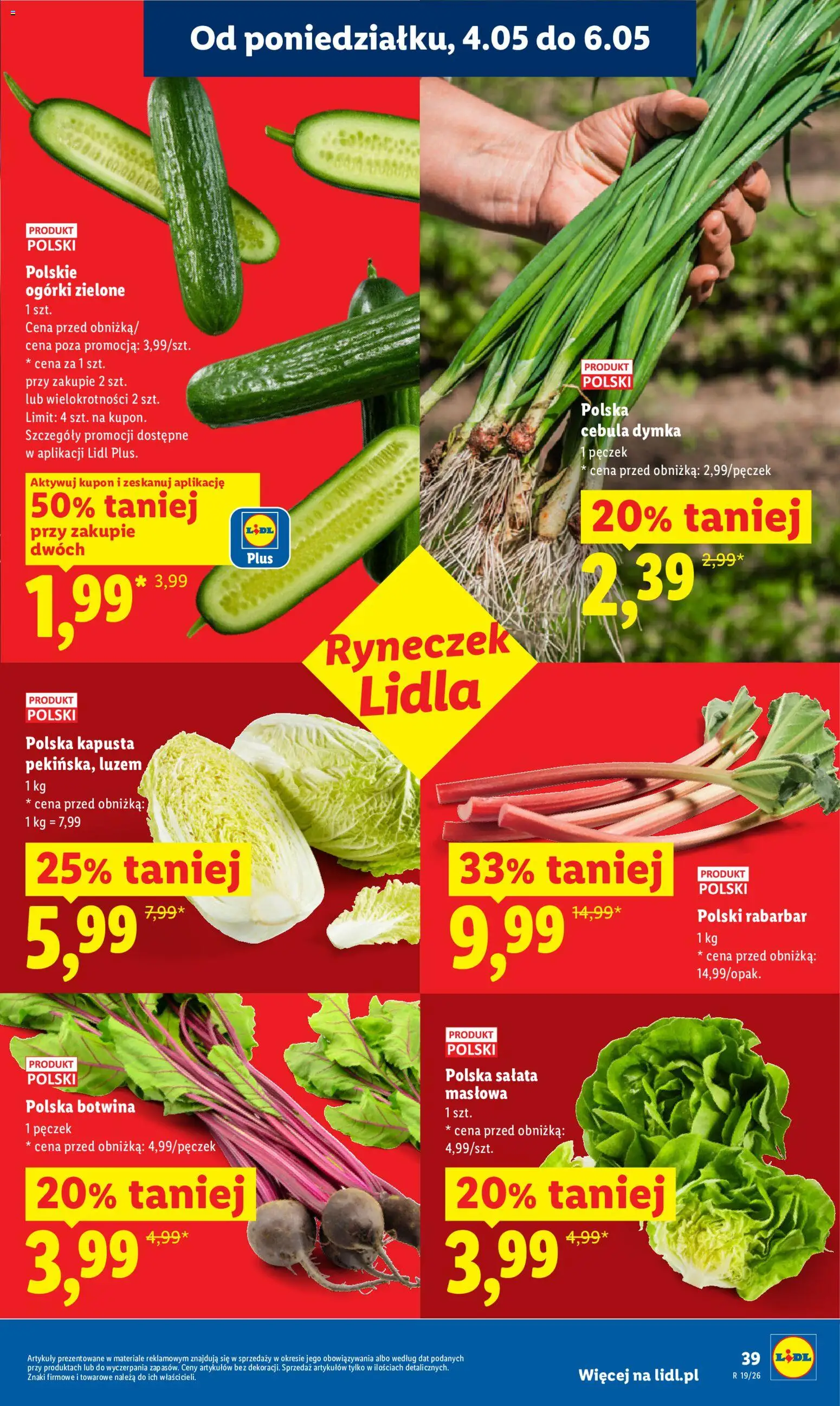 Lidl gazetka od 04.05.2026 | Strona: 39 | Produkty: Kapusta, Ogórki