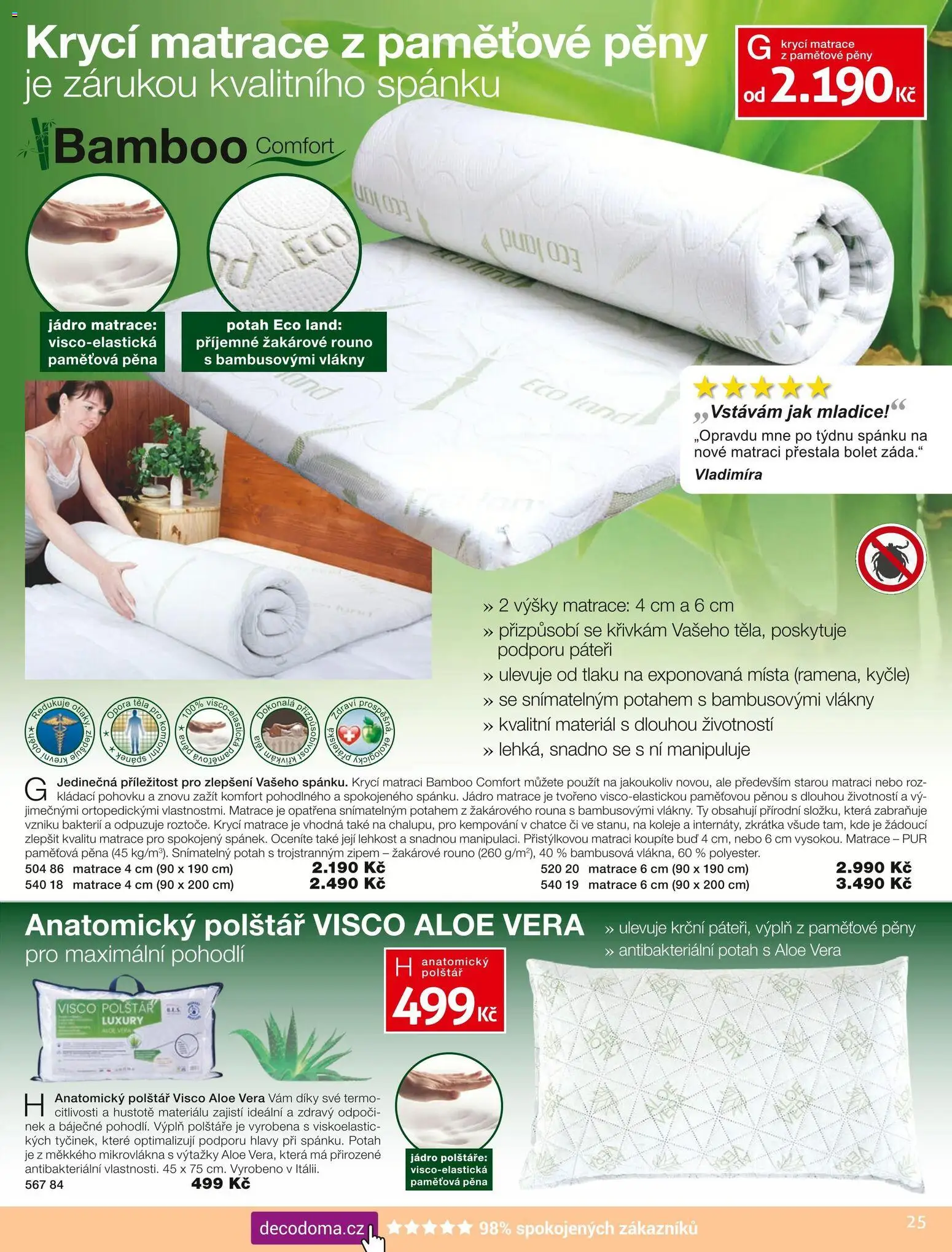 Decodoma katalog Podzim 2026 od 01.09.2026 | Strana: 25 | Produkty: Polštáře, Aloe vera, Polštář, Pěna