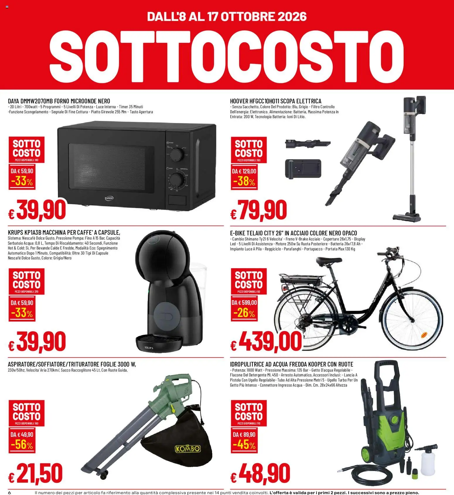 Volantino Galassia del 08/10/2026 | Pagina: 6 | Prodotti: Acqua, Tubo, Idropulitrice, Connettore