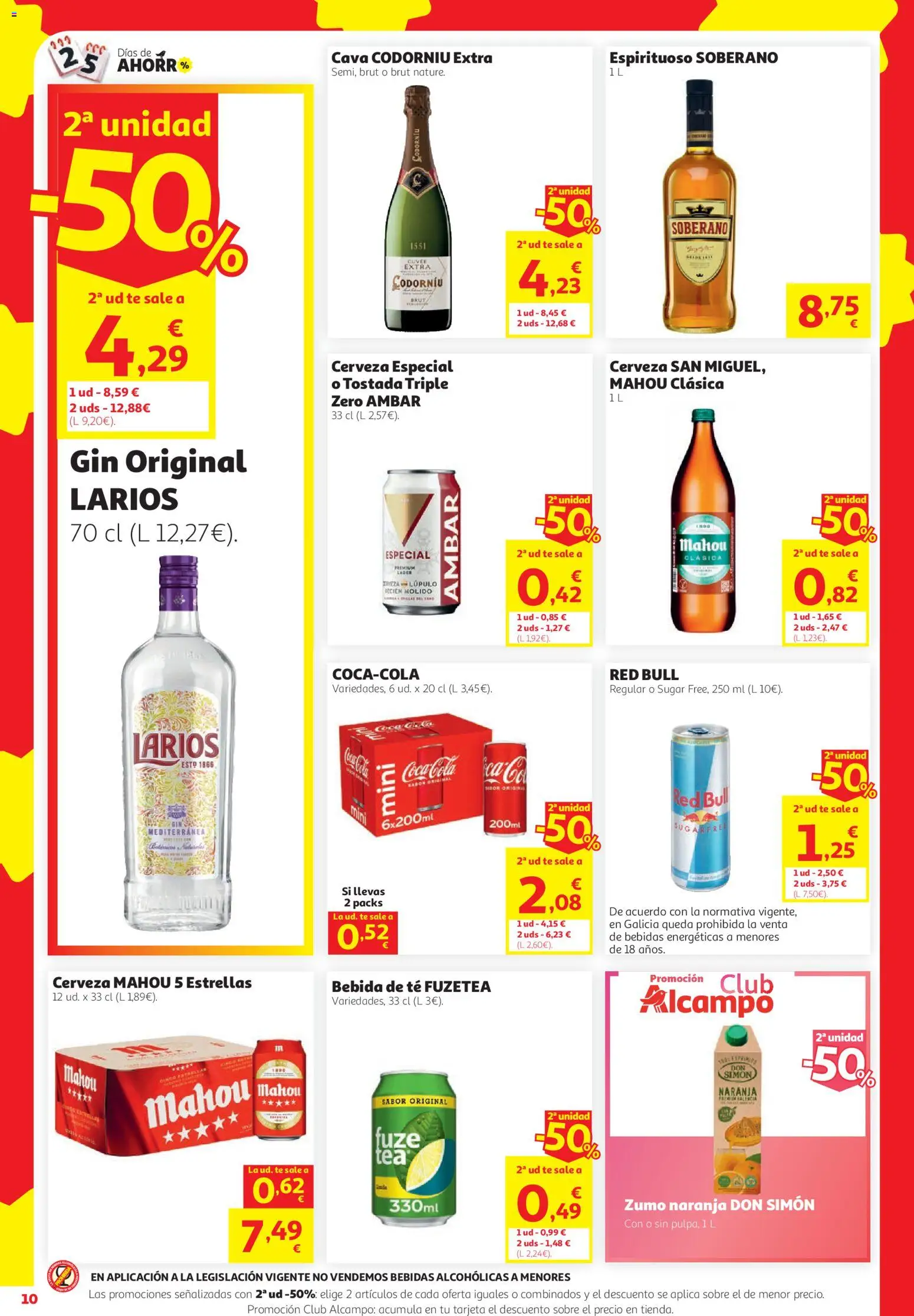 Alcampo Superstore Catalan │ válido desde el 24/09/2026 | Página: 10 | Productos: Red Bull, Zumo, Té, Bebidas