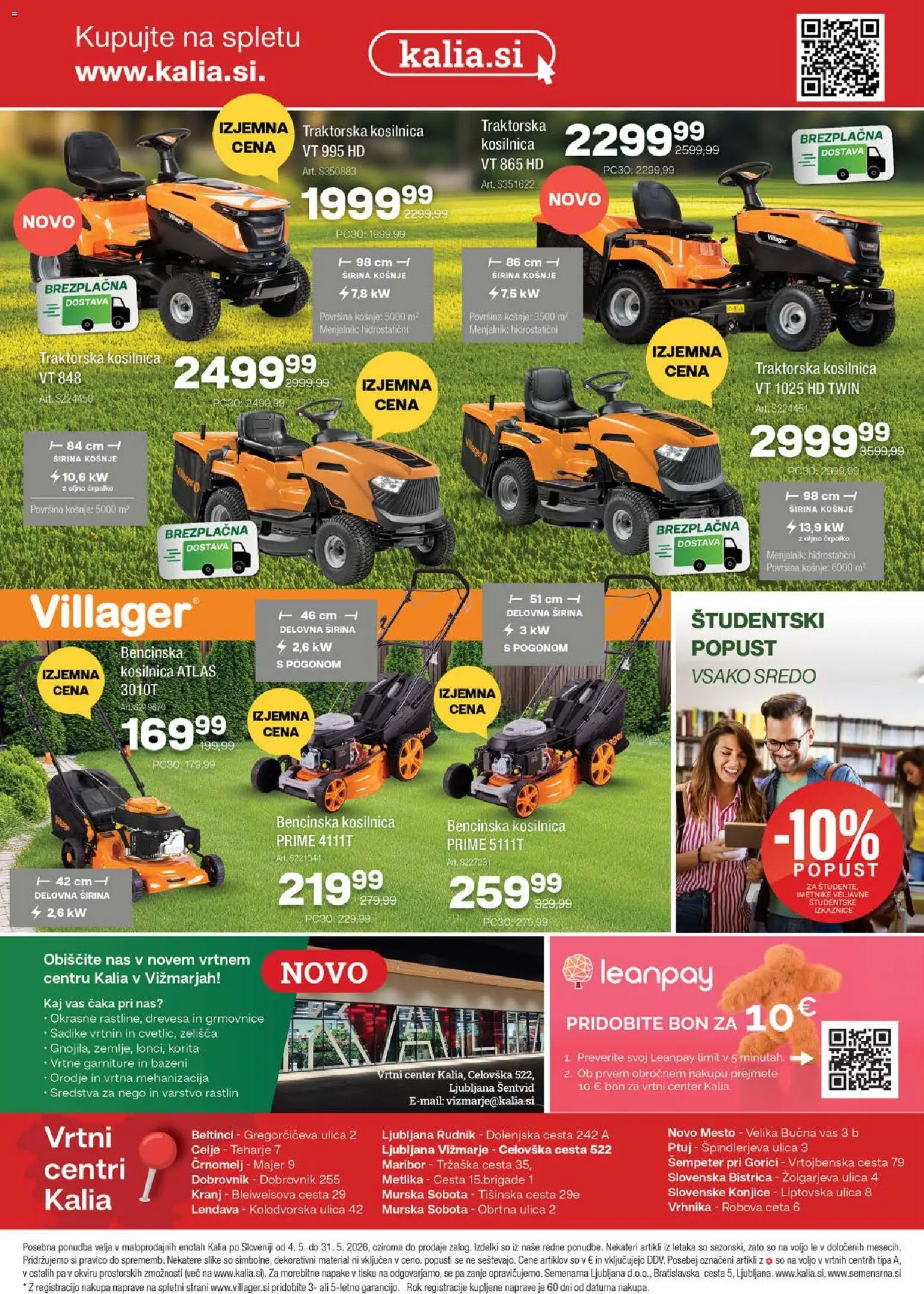 Novi Kalia katalog ponudbe – veljaven od 04.05.2026 | Stran: 12 | Izdelki: Kosilnica, Orodje
