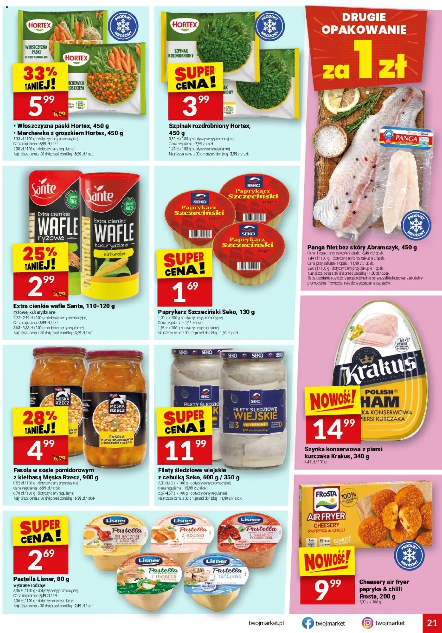 Twój Market gazetka od 08.07.2026 | Strona: 21 | Produkty: Wafle, Sok, Marchewka, Marchewka z groszkiem