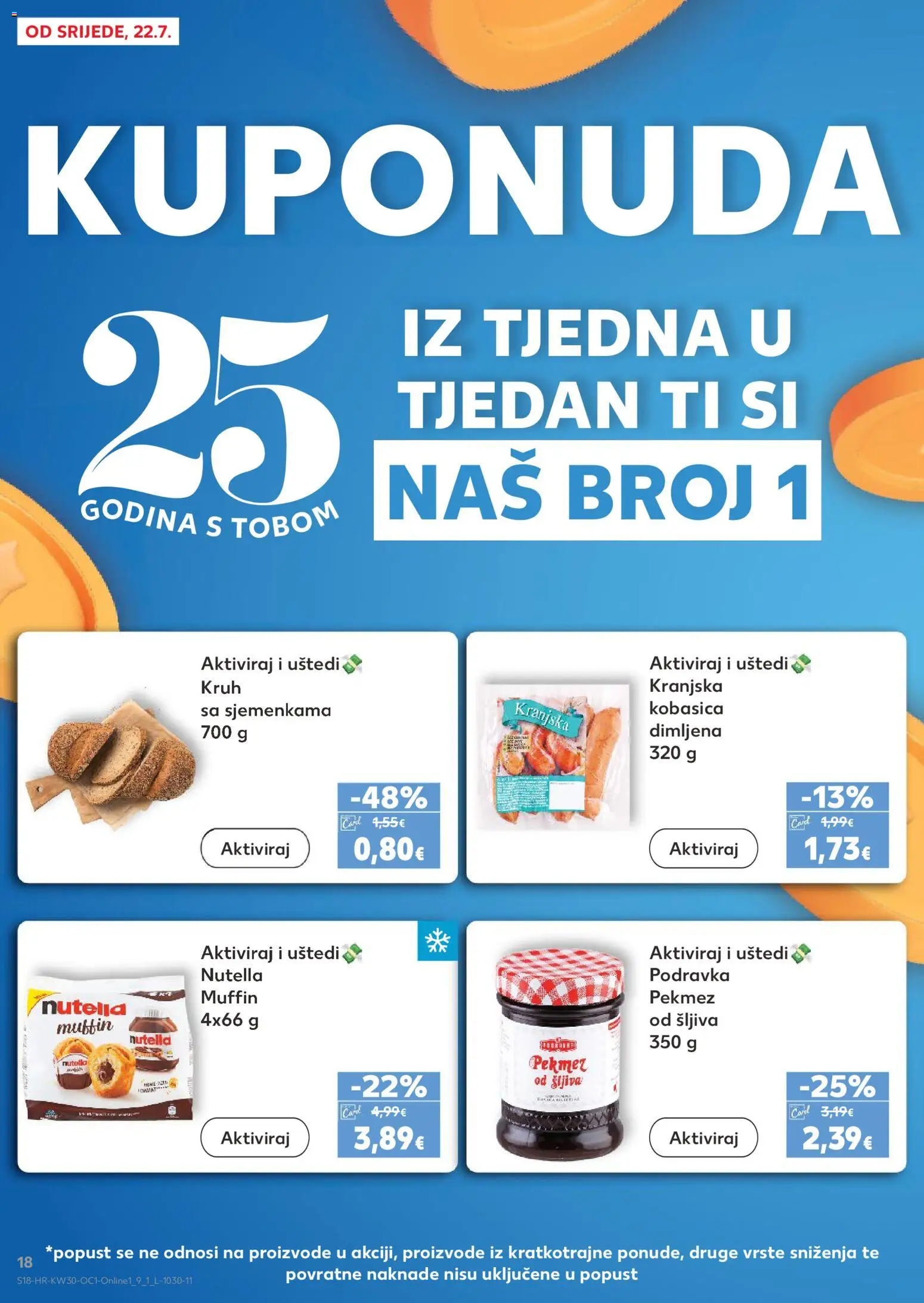 Kaufland katalog | vrijedi od 22.07.2026 | Stranica: 18 | Proizvodi: Pekmez, Kruh, Kranjska kobasica, Kobasica