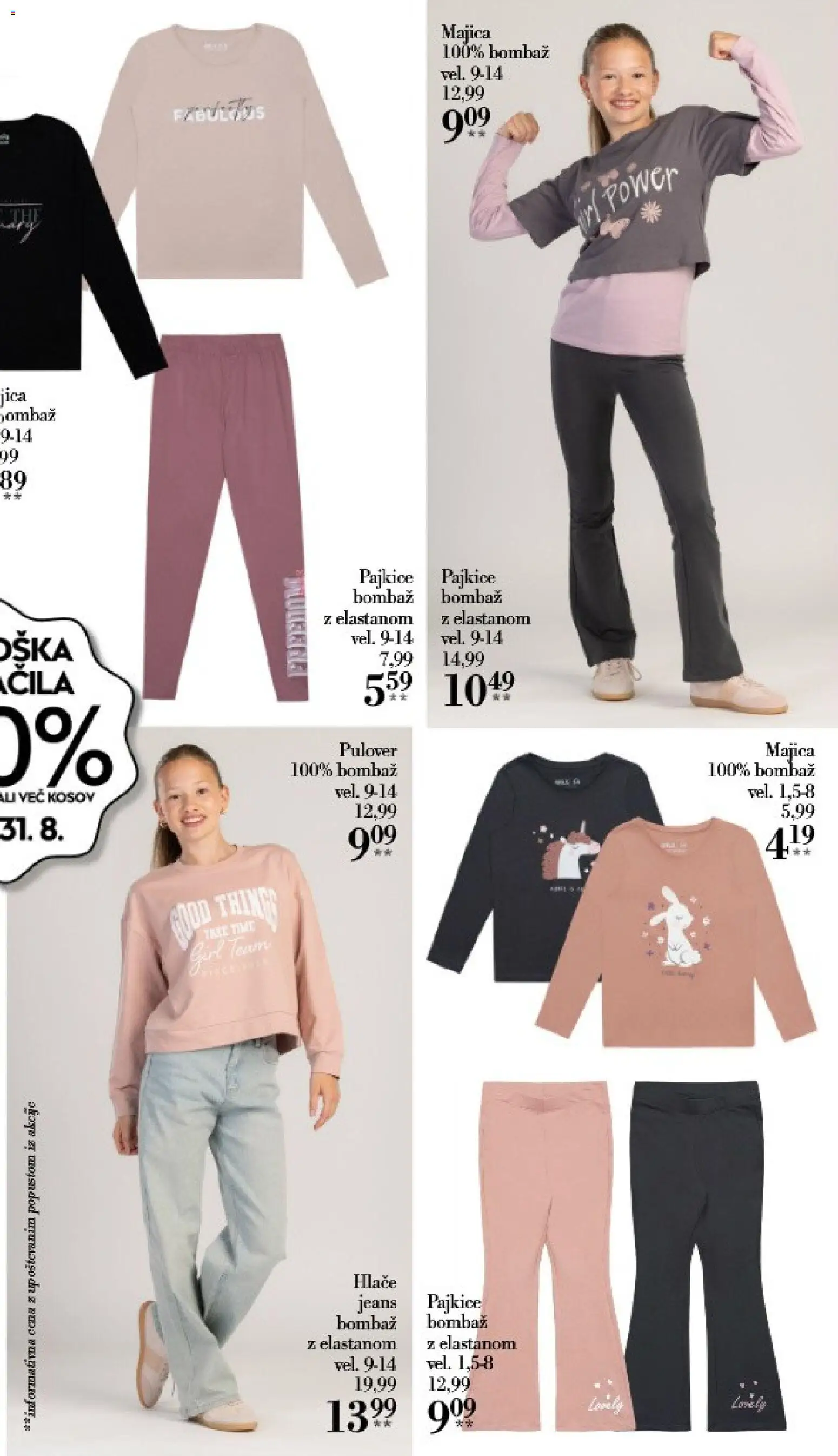 Novi Mana katalog ponudbe – veljaven od 24.08.2026 | Stran: 3 | Izdelki: Pajkice, Majica, Pulover, Hlace
