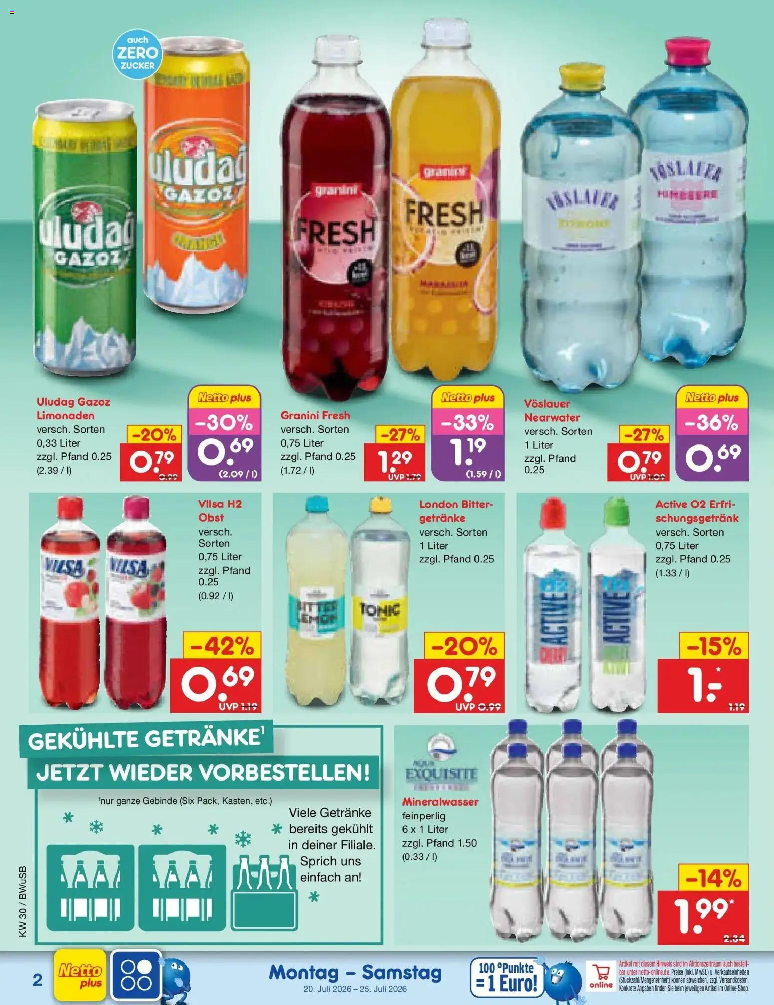 Netto Marken-Discount Prospekt Stemwede-Dielingen – gültig ab 20.07.2026 | Seite: 56 | Produkte: Mineralwasser, Obst, Zucker, Granini