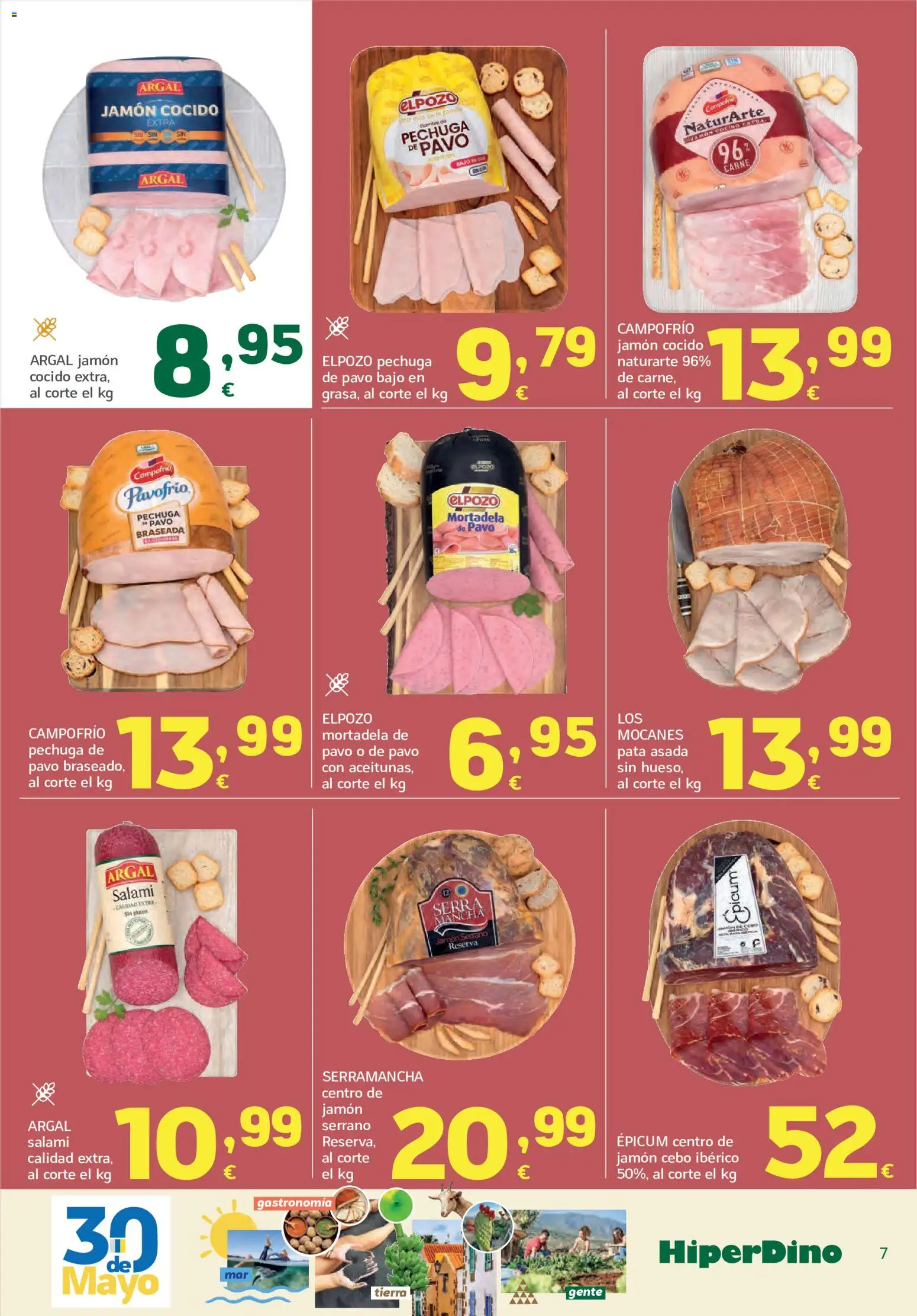 HiperDino folleto │ válido desde el 25.05.2026 | Página: 7 | Productos: Jamón serrano, Jamón, Jamón cocido, Salami