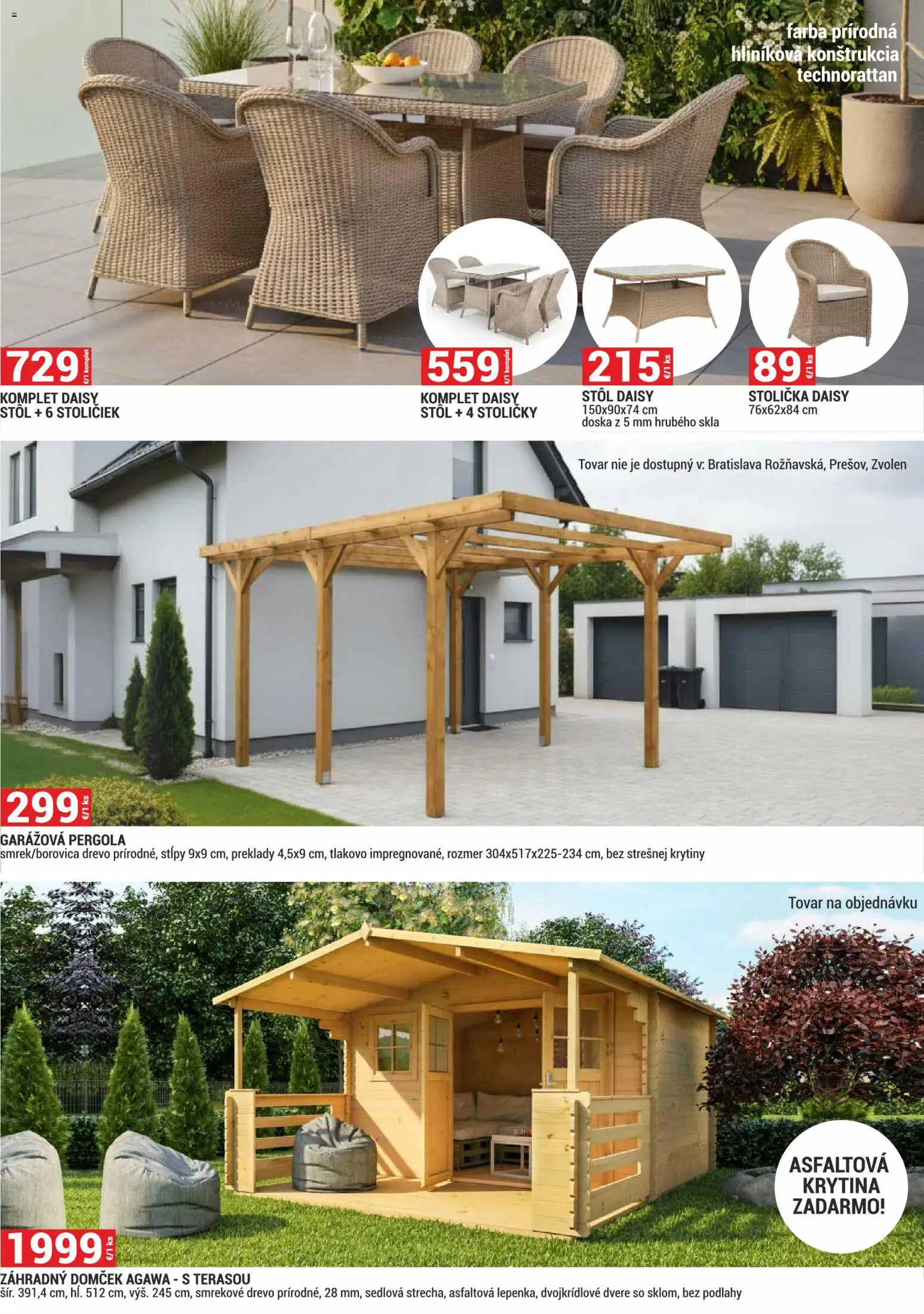 Nové Merkury Market akcie – leták je platný od 01.08.2026 | Strana: 9 | Produkty: Pergola, Stoličky, Záhradný domček, Stôl