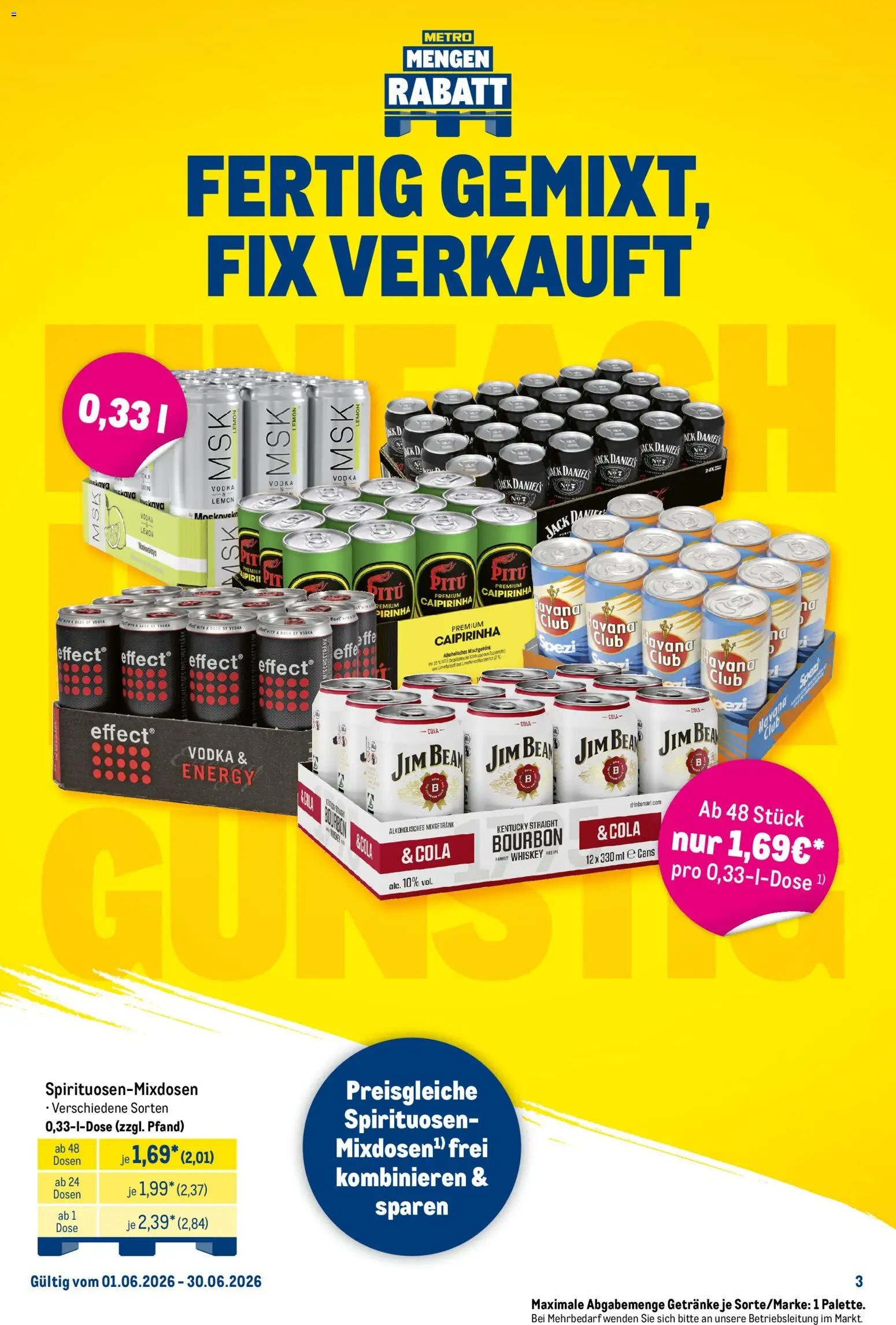 Metro Monats-Mix – gültig ab 01.06.2026 | Seite: 3 | Produkte: Cola, Energy, Jack Daniel's, Bourbon