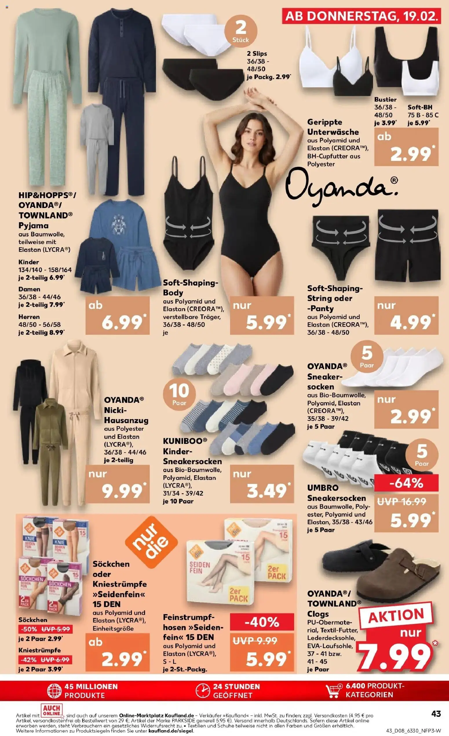 Kaufland prospekt Eschwege	 – gültig ab 19.02.2026 | Seite: 51 | Produkte: Kniestrümpfe, Unterwäsche, Socken, Pyjama