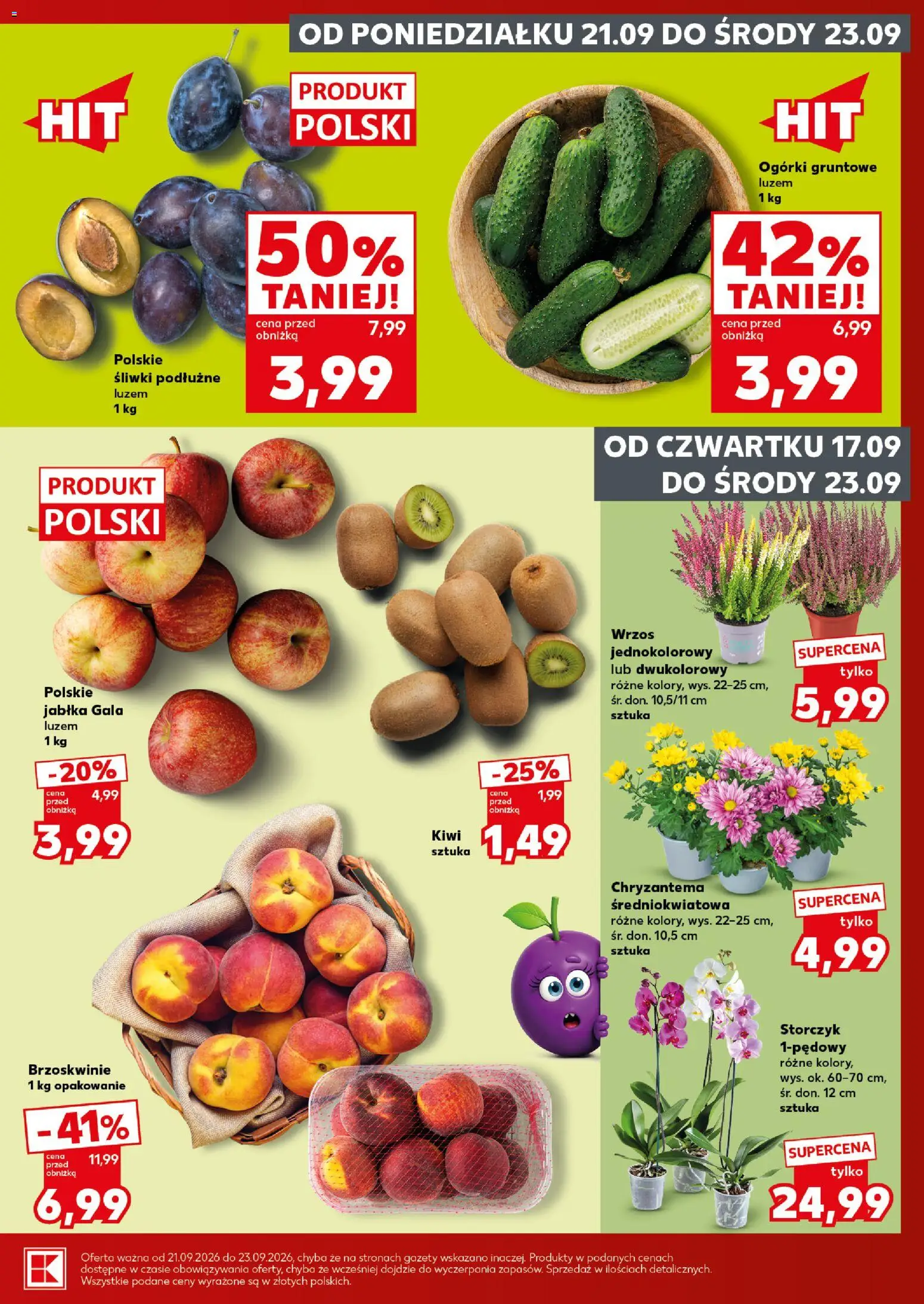 Kaufland Polsko leták - Mocny start od 21.09.2026 | Strana: 5 | Produkty: Jablka Gala, Jablka, Storczyk, Kiwi