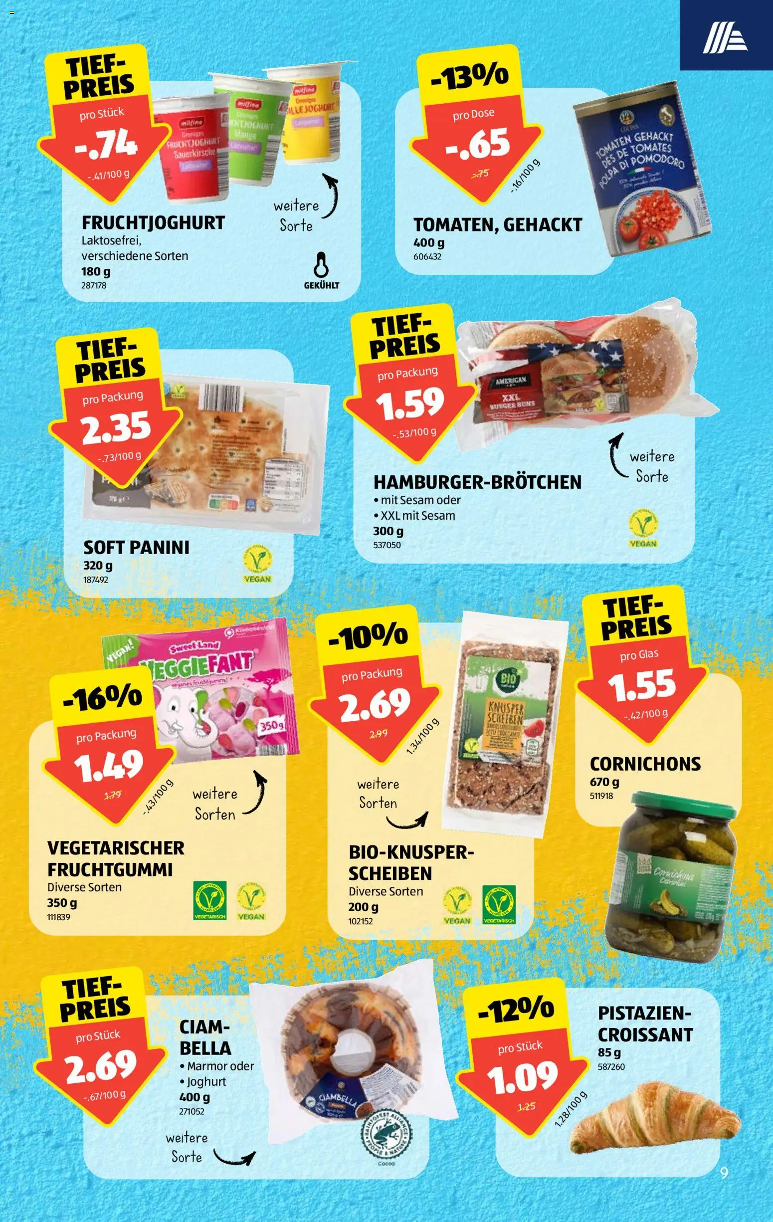 Aldi aktionen – gültig ab 21.05.2026 | Seite: 9 | Produkte: Burger, Fruchtjoghurt, Joghurt, Tomaten