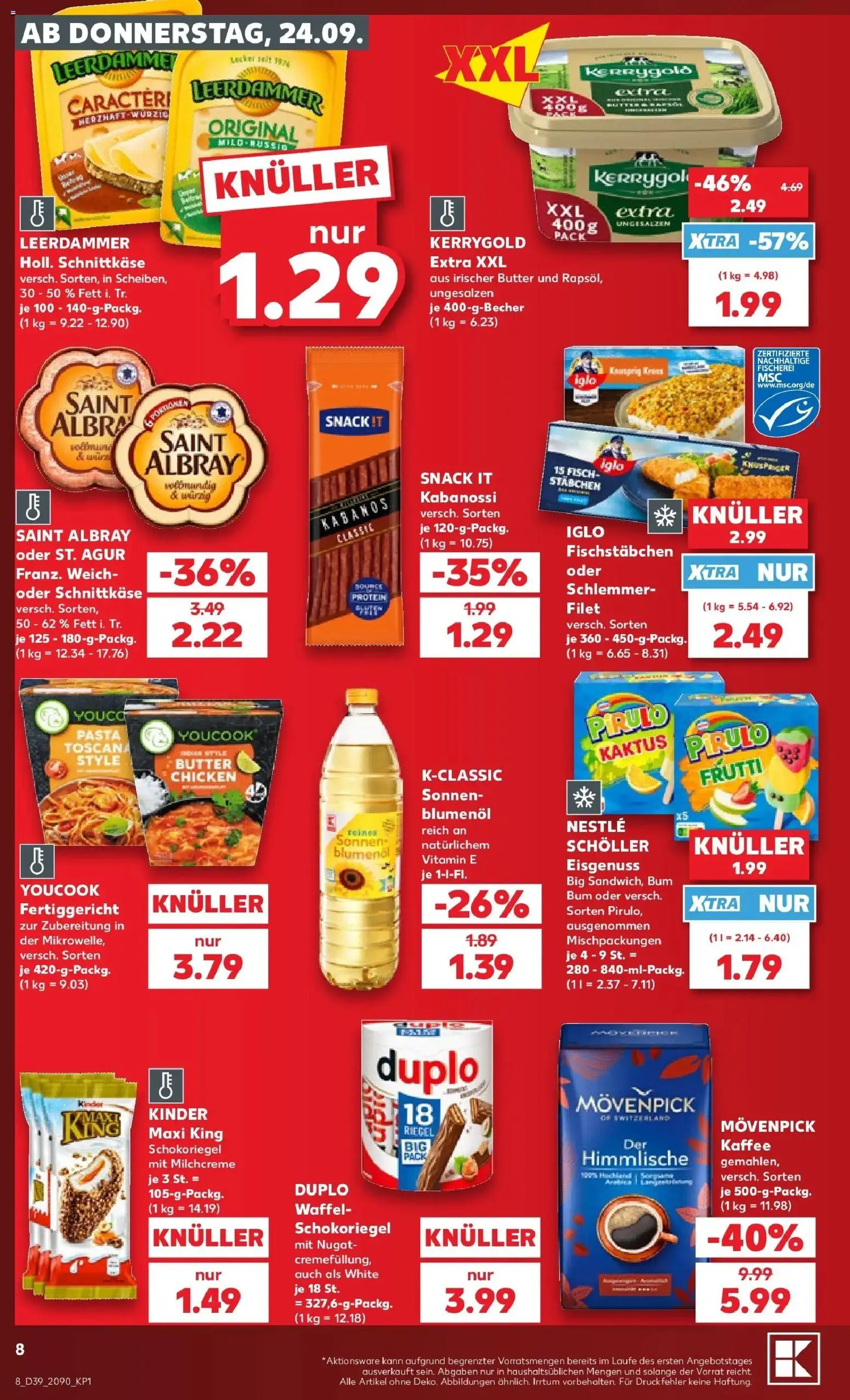 Prospekt Kaufland ab 21.09.2026 » Angebote Online zum Blättern | Seite: 11 | Produkte: Butter, Kaffee, Fisch, Fischstabchen