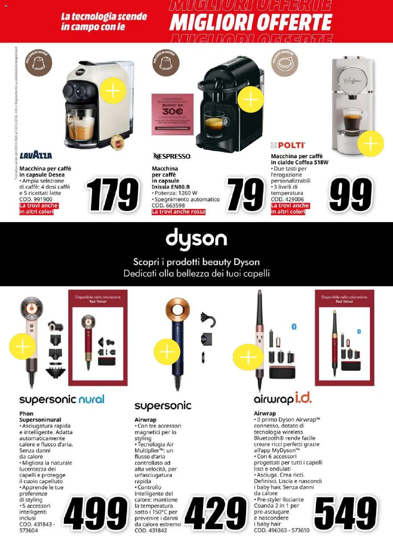 Volantino Media World del 18.05.2026 | Pagina: 33 | Prodotti: Caffè, Lavazza, Dyson, Caffè in cialde