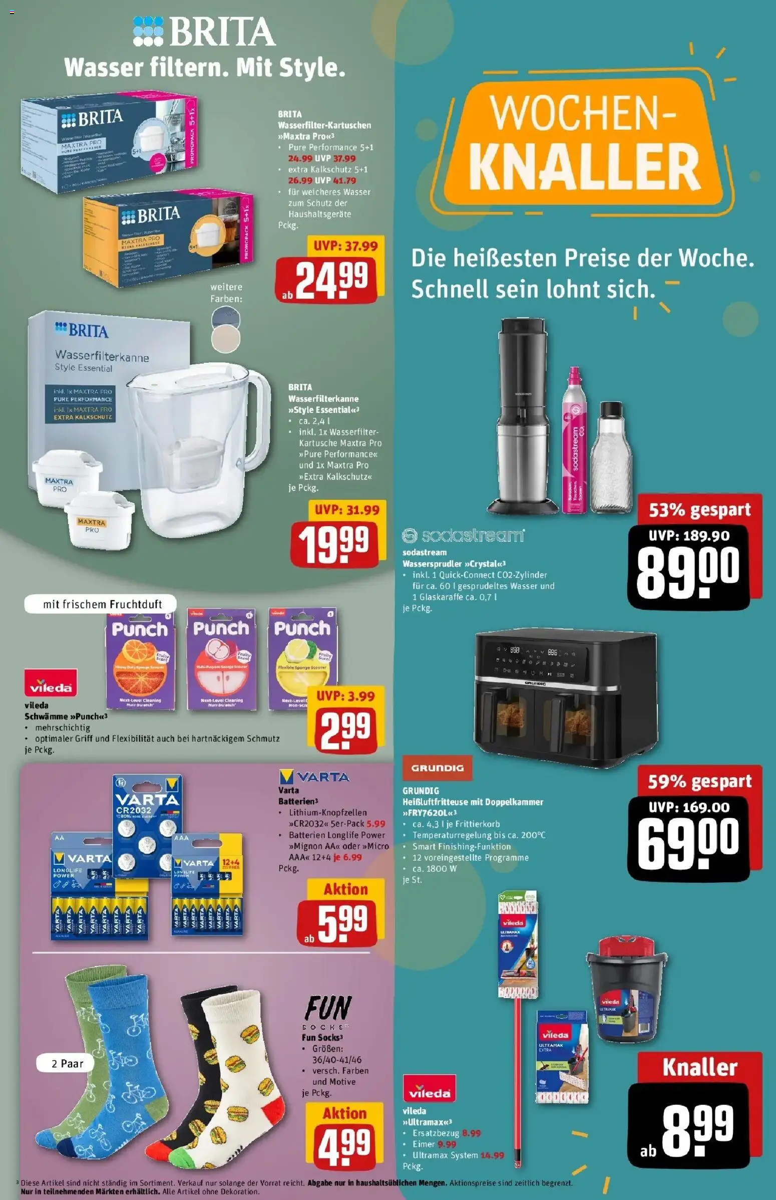 REWE Prospekt ab 07.09.2026 zum Blättern » Angebote | Seite: 25 | Produkte: Schwämme, Wasser, Heißluftfritteuse, Sodastream