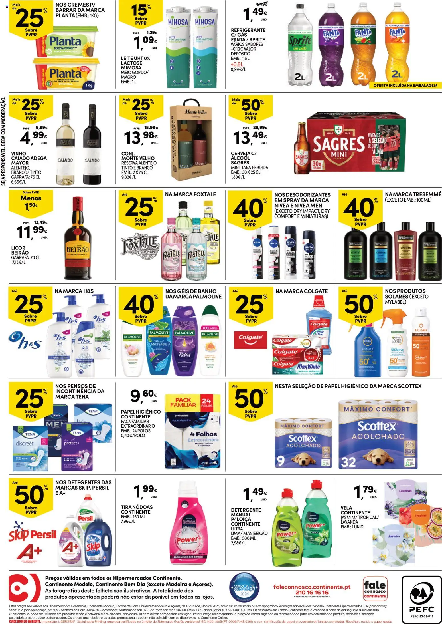Continente Fim de Semana à Continente │ válido de 17/07/2026 | Página: 4 | Produtos: Refrigerante, Papel higiénico, Manteiga, Persil