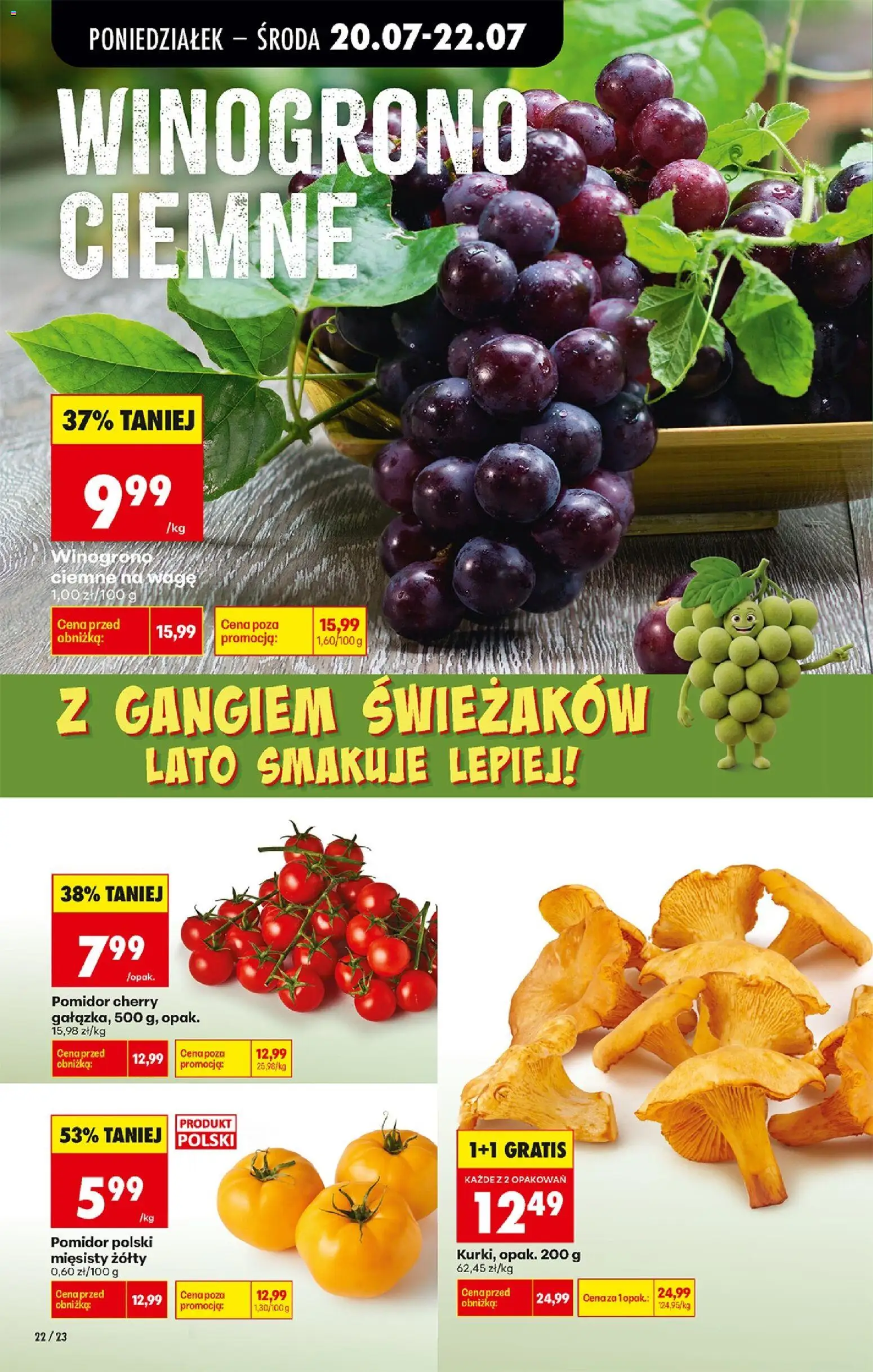 Biedronka gazetka od poniedziałku od 20.07.2026 | Strona: 26 | Produkty: Winogrono, Pomidor cherry