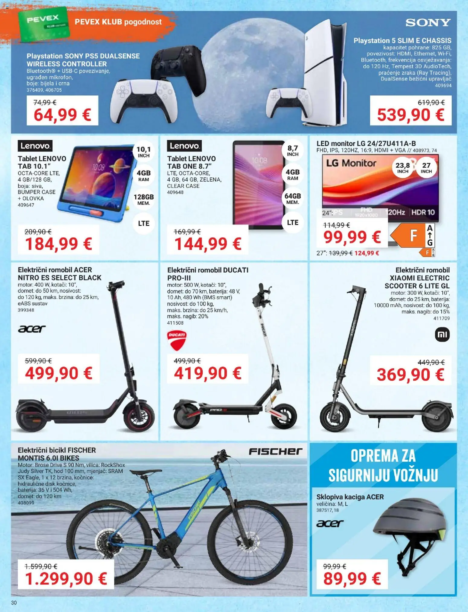Pevex katalog | vrijedi od 28.05.2026 | Stranica: 30 | Proizvodi: Bicikl, Kaciga, Tablet, Playstation