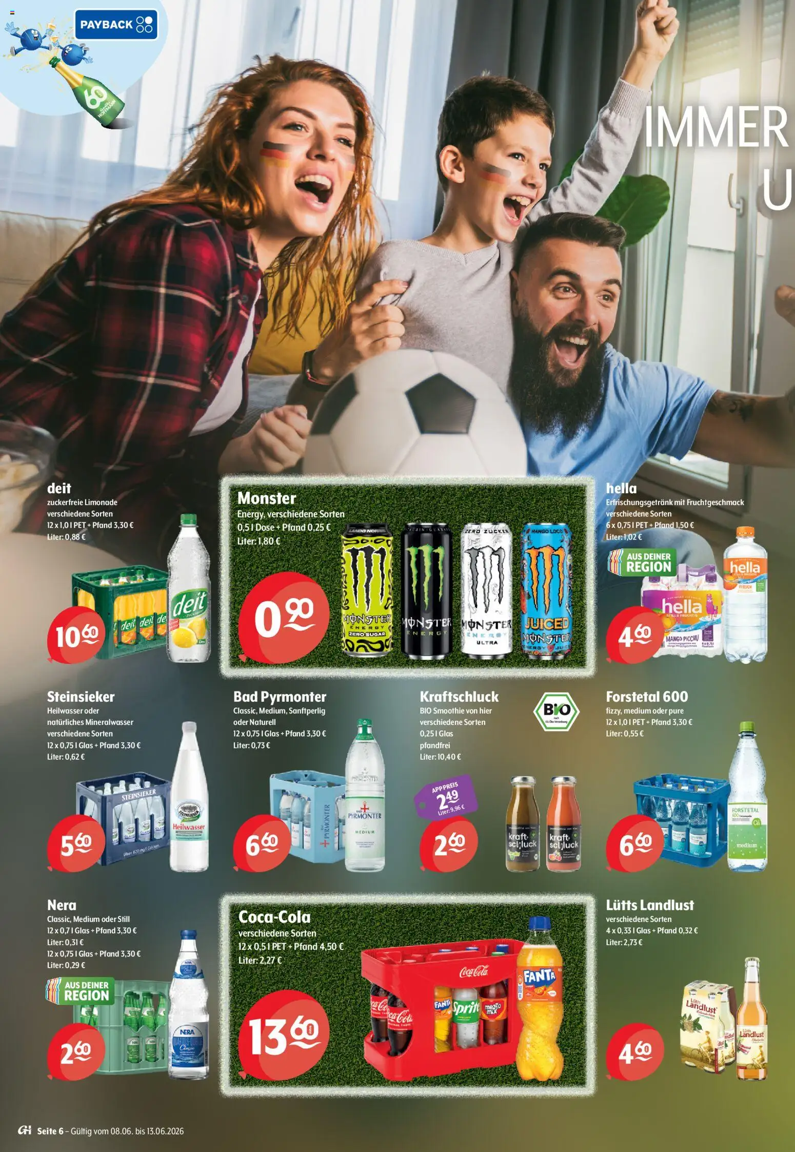 Getränke Hoffmann Hamburg – gültig ab 08.06.2026 | Seite: 6 | Produkte: Cola, Limonade, Zucker, Mango