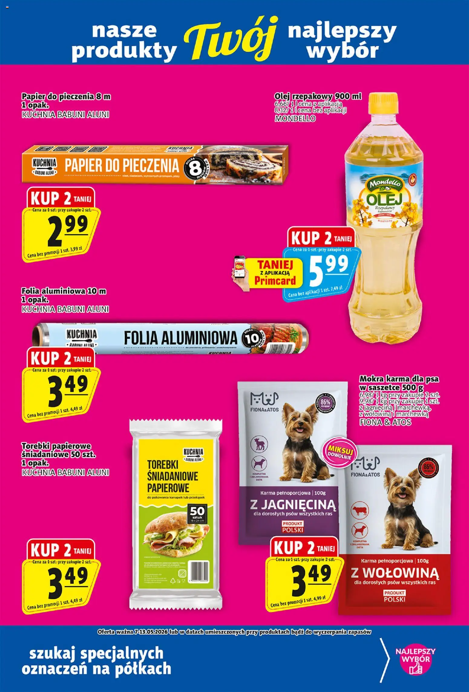 Prim Market gazetka od 07.05.2026 | Strona: 17 | Produkty: Papier do pieczenia, Karma dla psa, Wołowina, Torebki