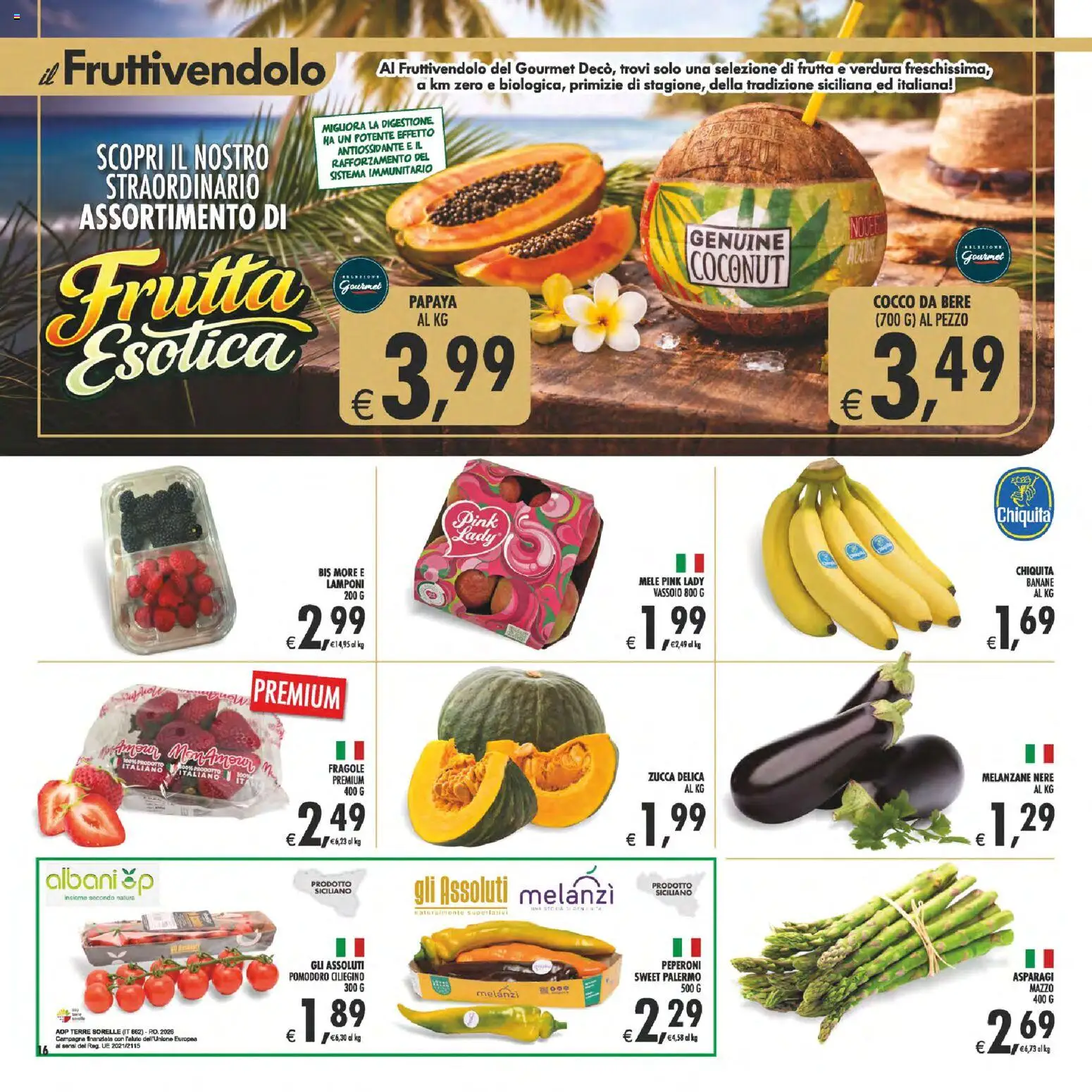 Volantino Decò del 08.05.2026 | Pagina: 16 | Prodotti: Fragole, Frutta, Zucca, Asparagi