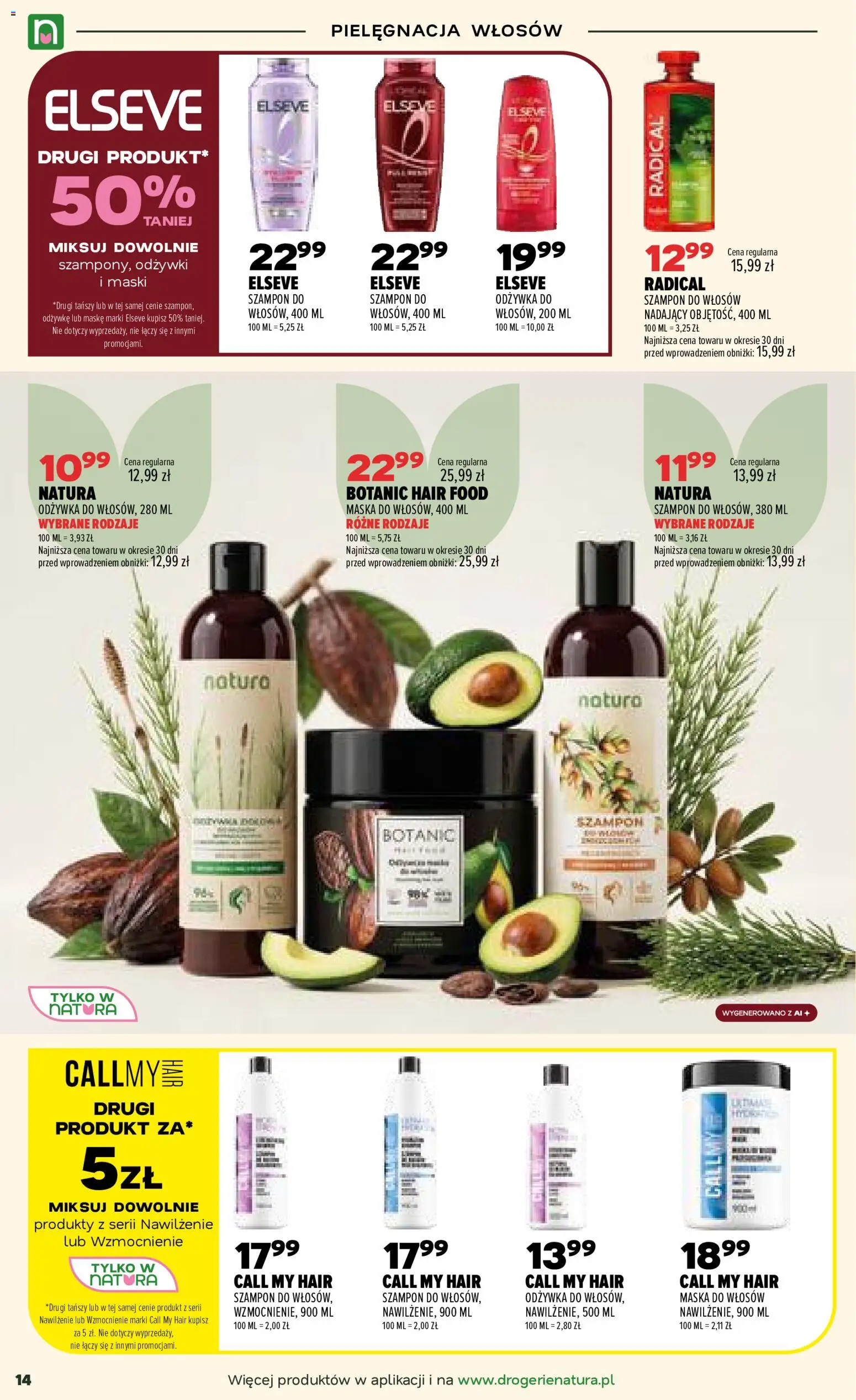 Drogerie Natura gazetka od 22.09.2026 | Strona: 14 | Produkty: Szampon do włosów, Szampon, Odżywka, Maska do włosów