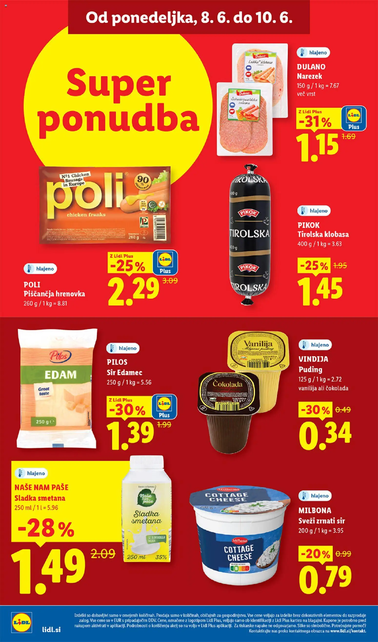 Novi Lidl katalog ponudbe – veljaven od 04.06.2026 | Stran: 48 | Izdelki: Zrnati sir, Narezek, Sir, Smetana