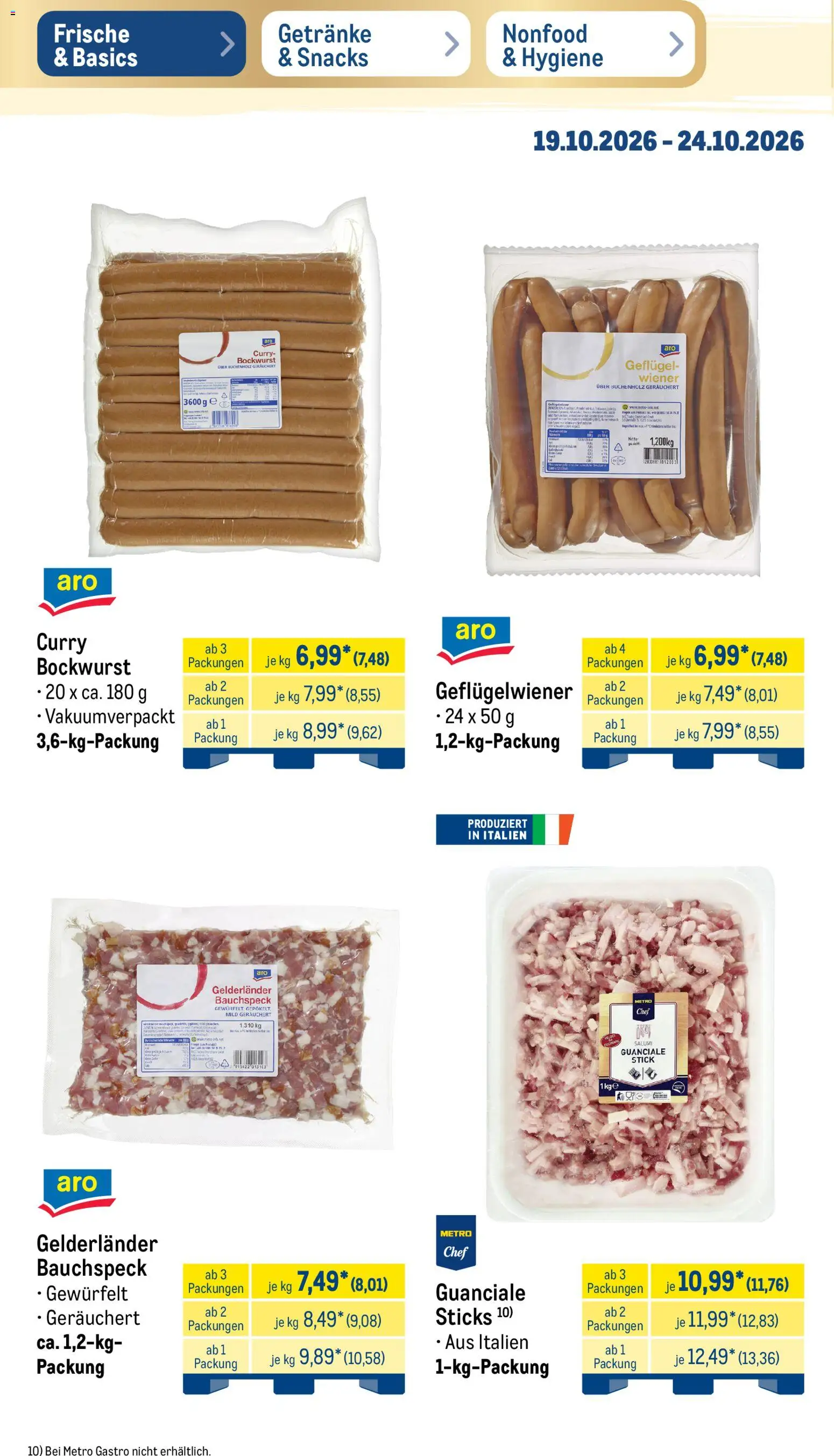 Metro Prospekt – gültig ab 19.10.2026 | Seite: 12 | Produkte: Bockwurst