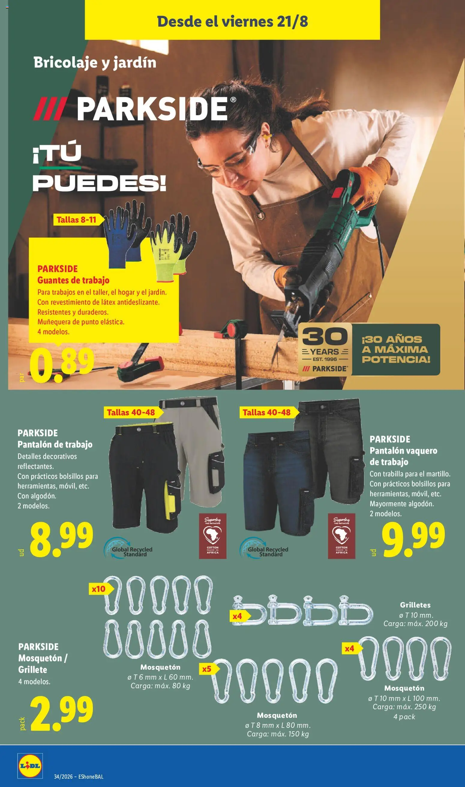 Lidl folleto de bazar │ válido desde el 17/08/2026 | Página: 26 | Productos: Guantes, Pantalón de trabajo