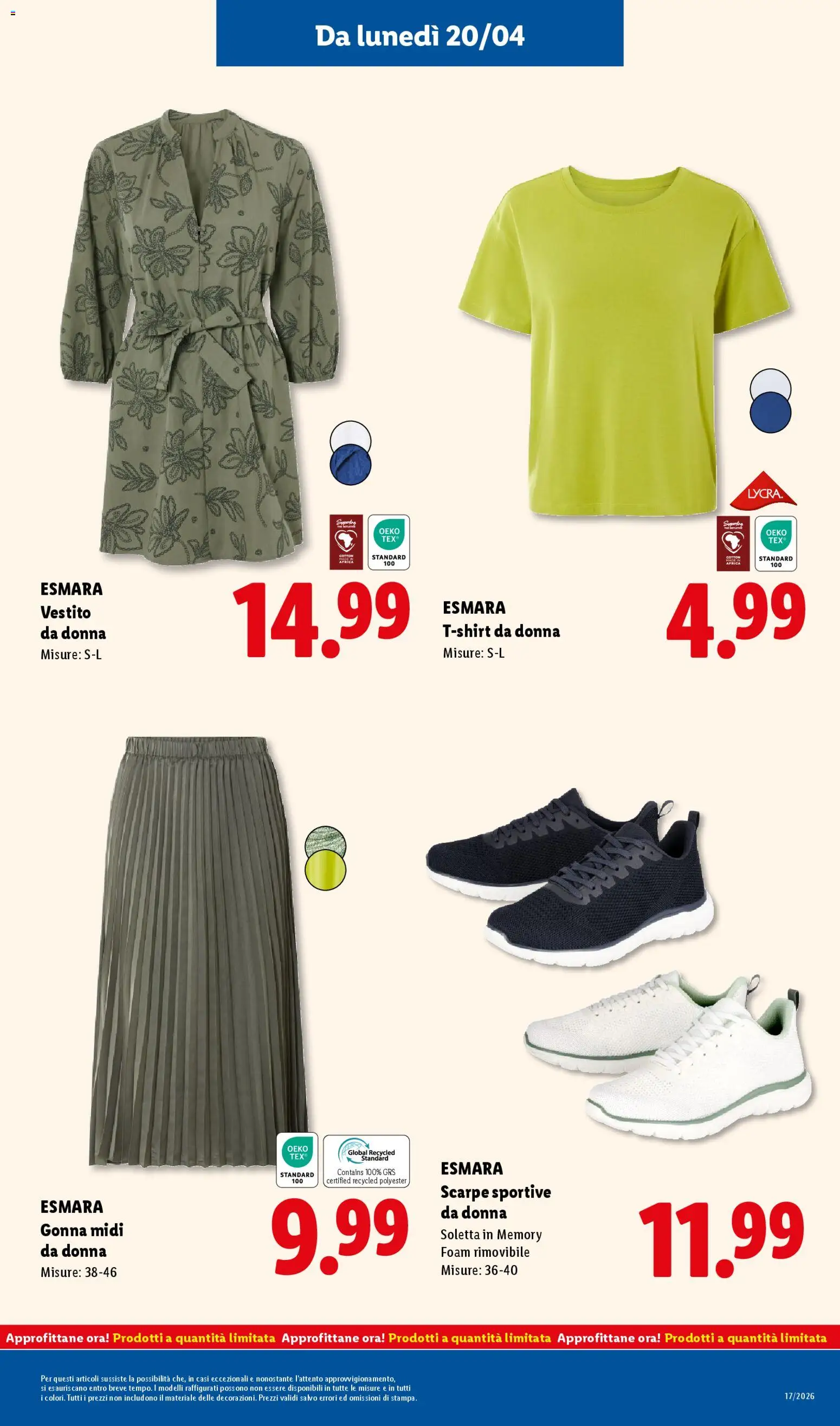 Volantino Lidl del 16.04.2026 | Pagina: 37 | Prodotti: Sneakers, T-shirt, Scarpe, Scarpe sportive
