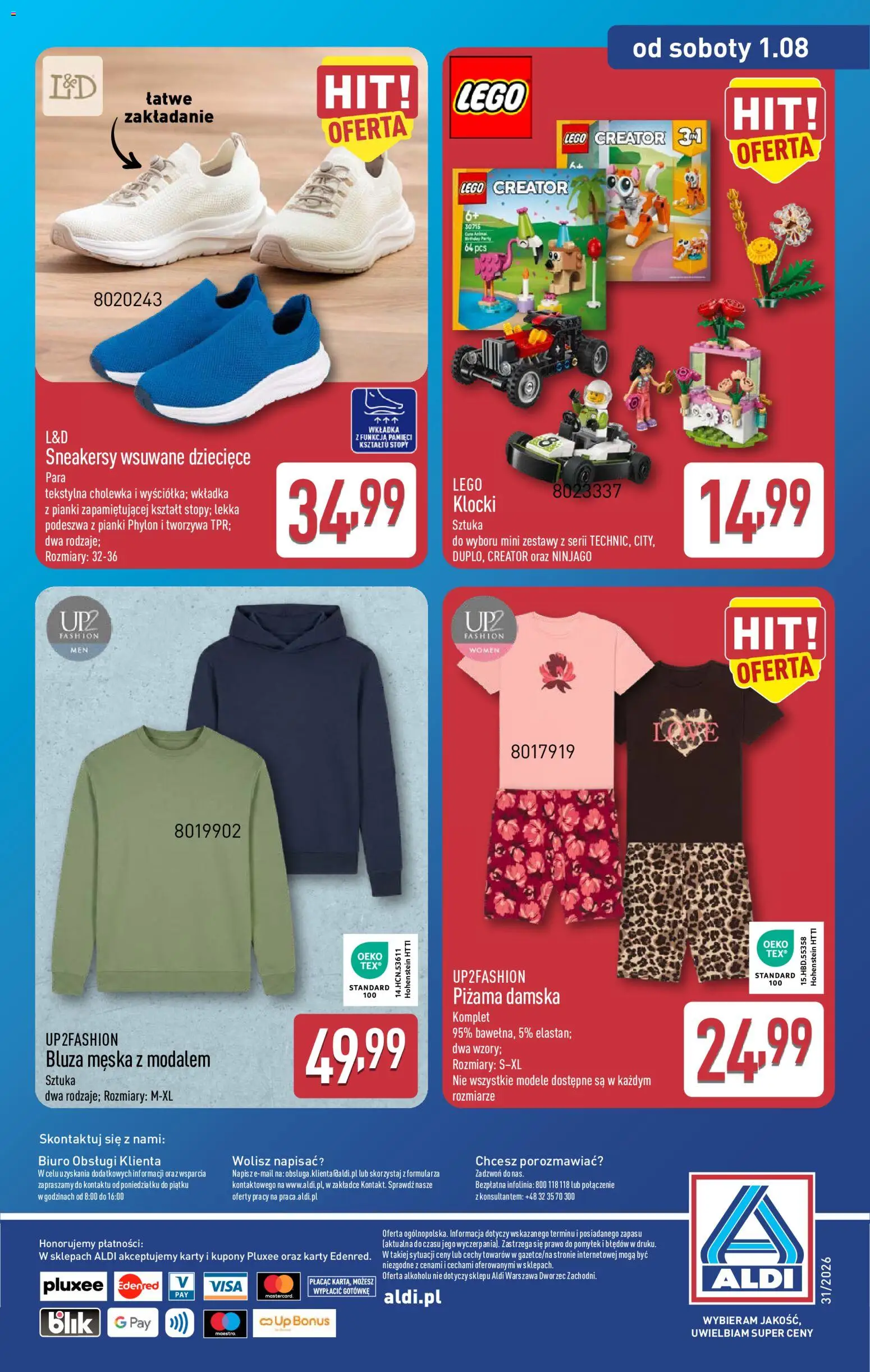 Aldi gazetka - Hity od Środy i od Soboty od 29.07.2026 | Strona: 16 | Produkty: Piżama, Lego, Pianki