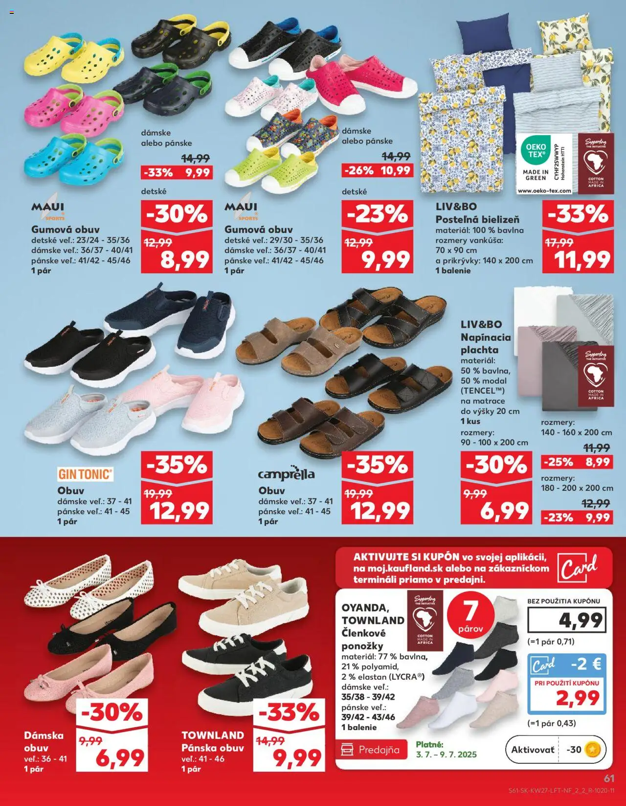 Nové Kaufland akcie – leták je platný od 03.07.2025 | Strana: 61 | Produkty: Matrace, Plachta, Gin