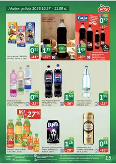 ČIA MARKET leidinys galioja nuo 2026.10.27 | Puslapis: 15 | Prekių: Vanduo, Nealkoholinis alus, Alus, Mineralinis vanduo