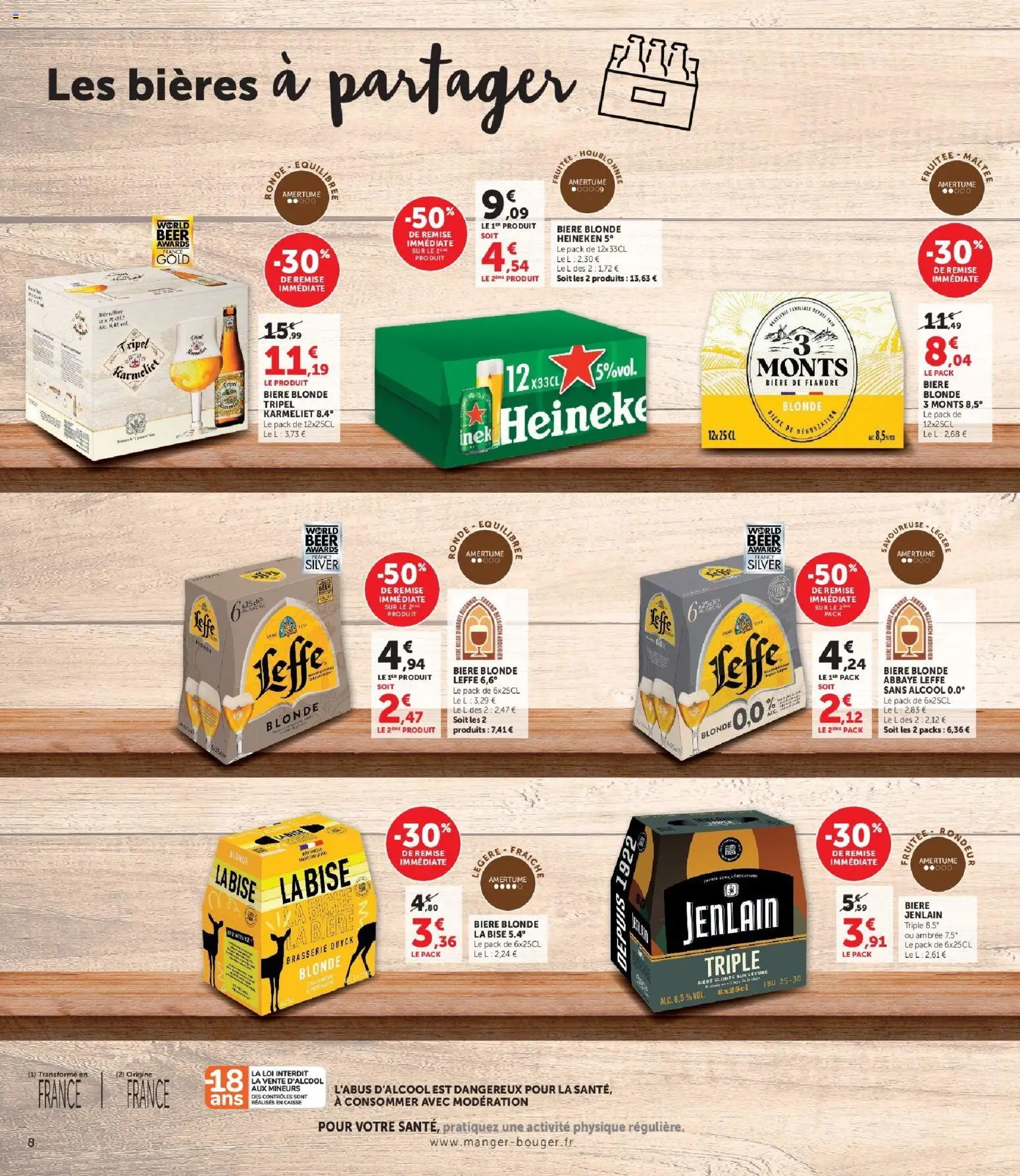 {H1} | Page: 8 | Produits: Bière blonde, Levure, Bière, Heineken