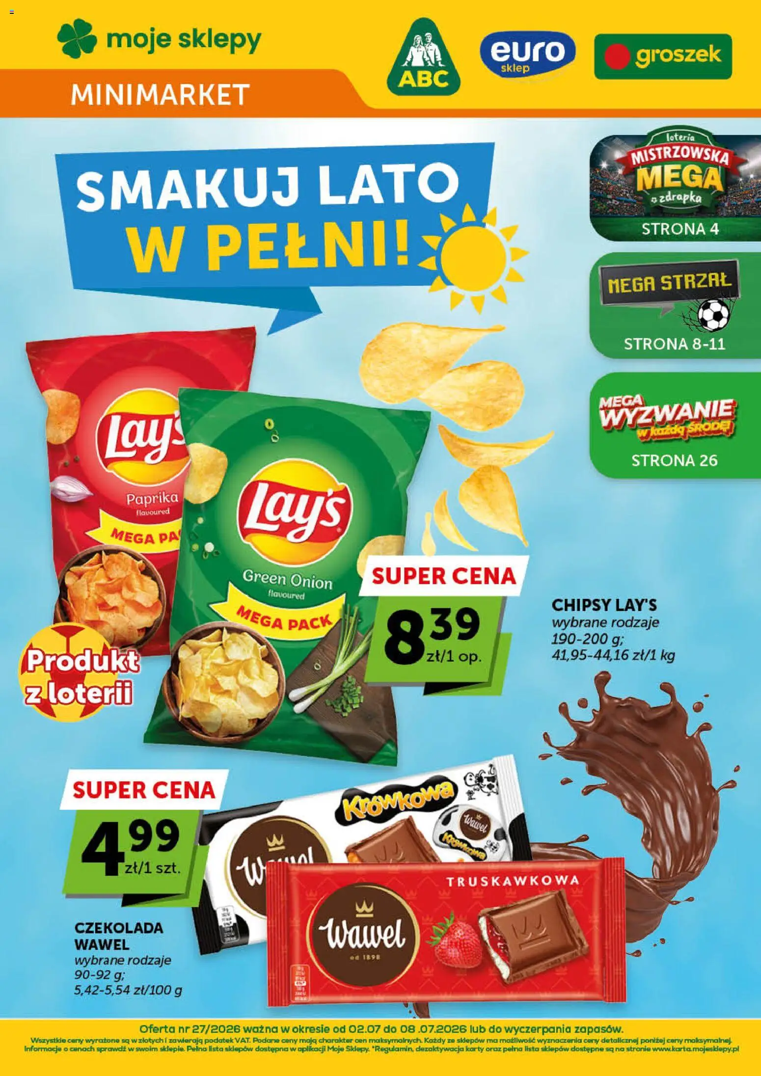Groszek gazetka - Minimarket od 02.07.2026 | Strona: 1 | Produkty: Groszek, Chipsy, Czekolada