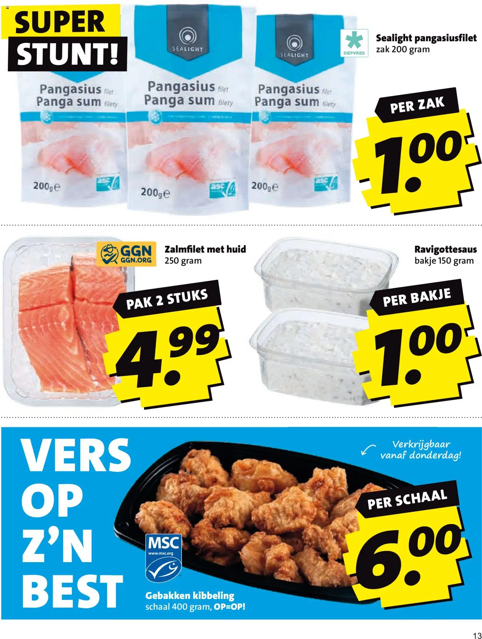 {H1} | Pagina: 13 | Producten: Schaal, Zak, Zalmfilet, Filet