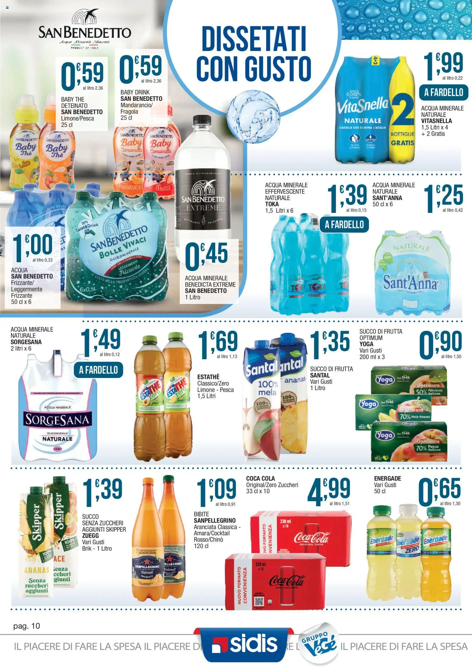 Volantino Sidis del 29/06/2026 | Pagina: 10 | Prodotti: Acqua, Frutta, Ananas, Succo di frutta