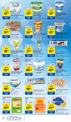 Náhled letáku Tesco leták - Supermarket od 14.10.2026 | Strana: 12 | Produkty: Mléko plnotučné, Sýr, Tvaroh, Cottage cheese
