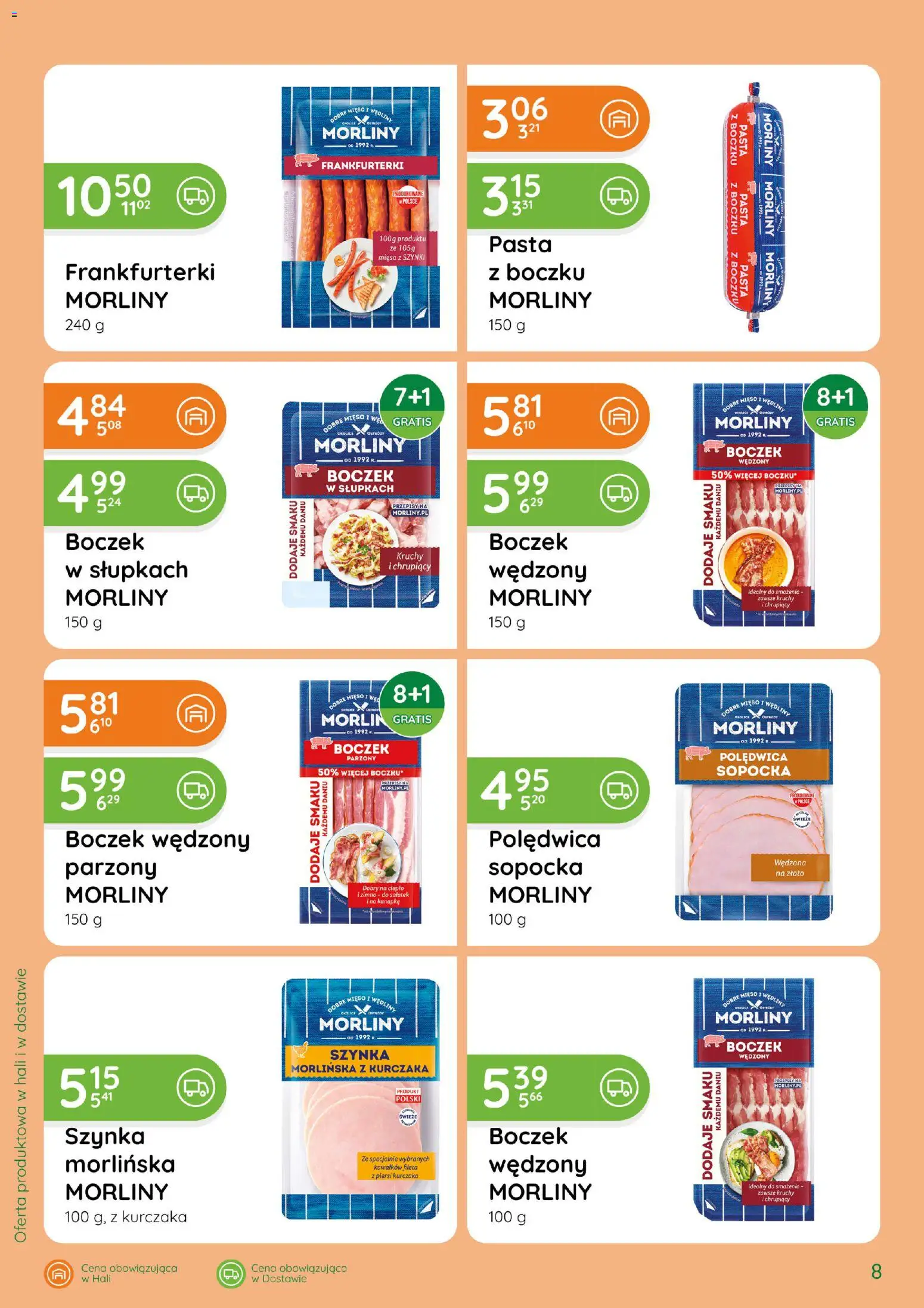 Eurocash gazetka - Katalog Wędlin od 03.09.2026 | Strona: 8 | Produkty: Piersi, Szynka, Boczek wędzony, Wędzony boczek